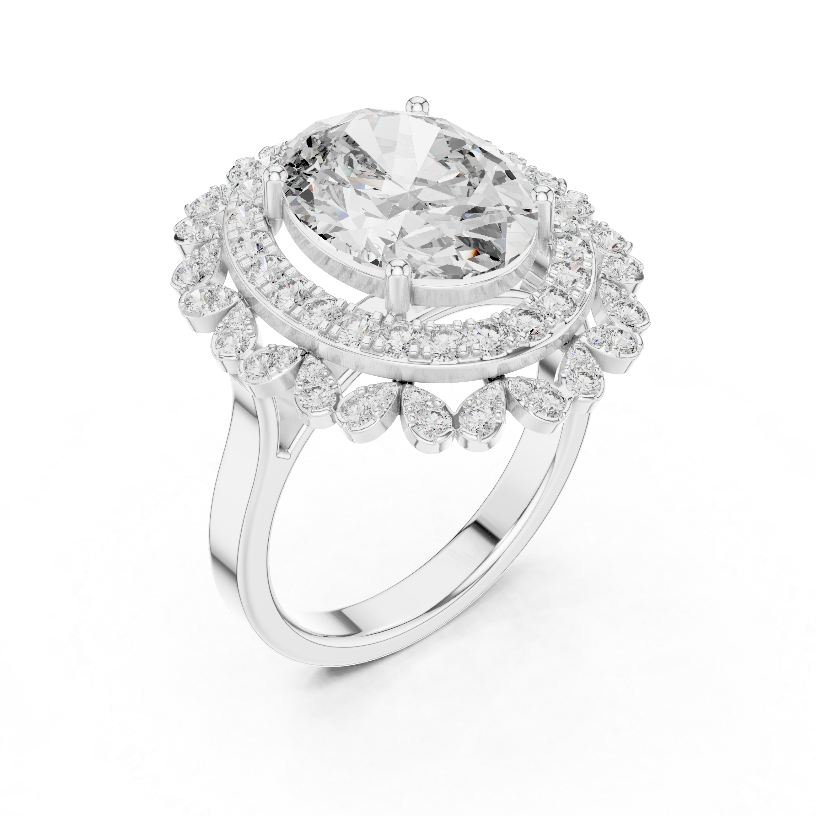 Crest Wave lab grown diamond ring