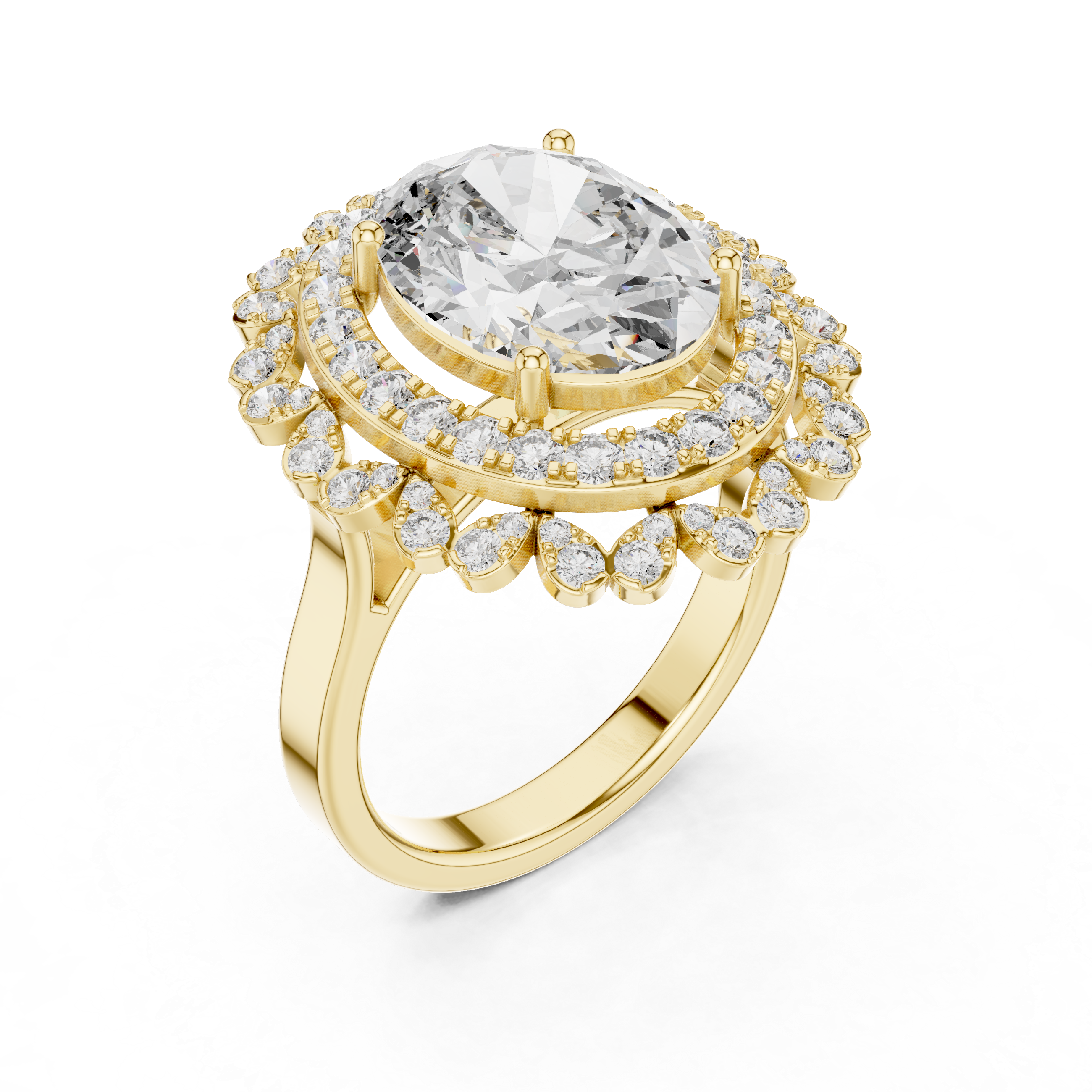 Crest Wave lab grown diamond ring