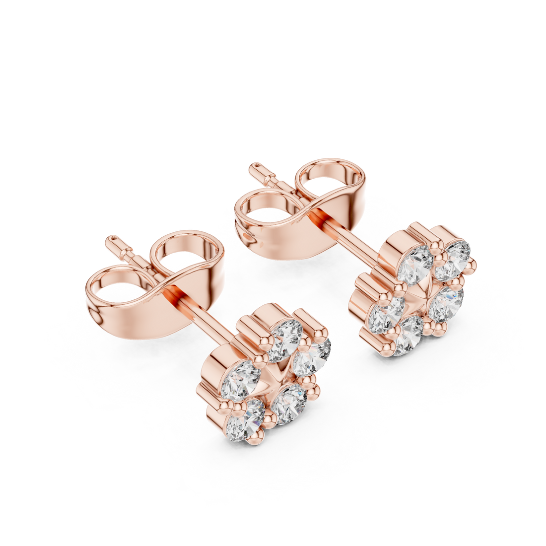 Soft Ember lab grown diamond earring design