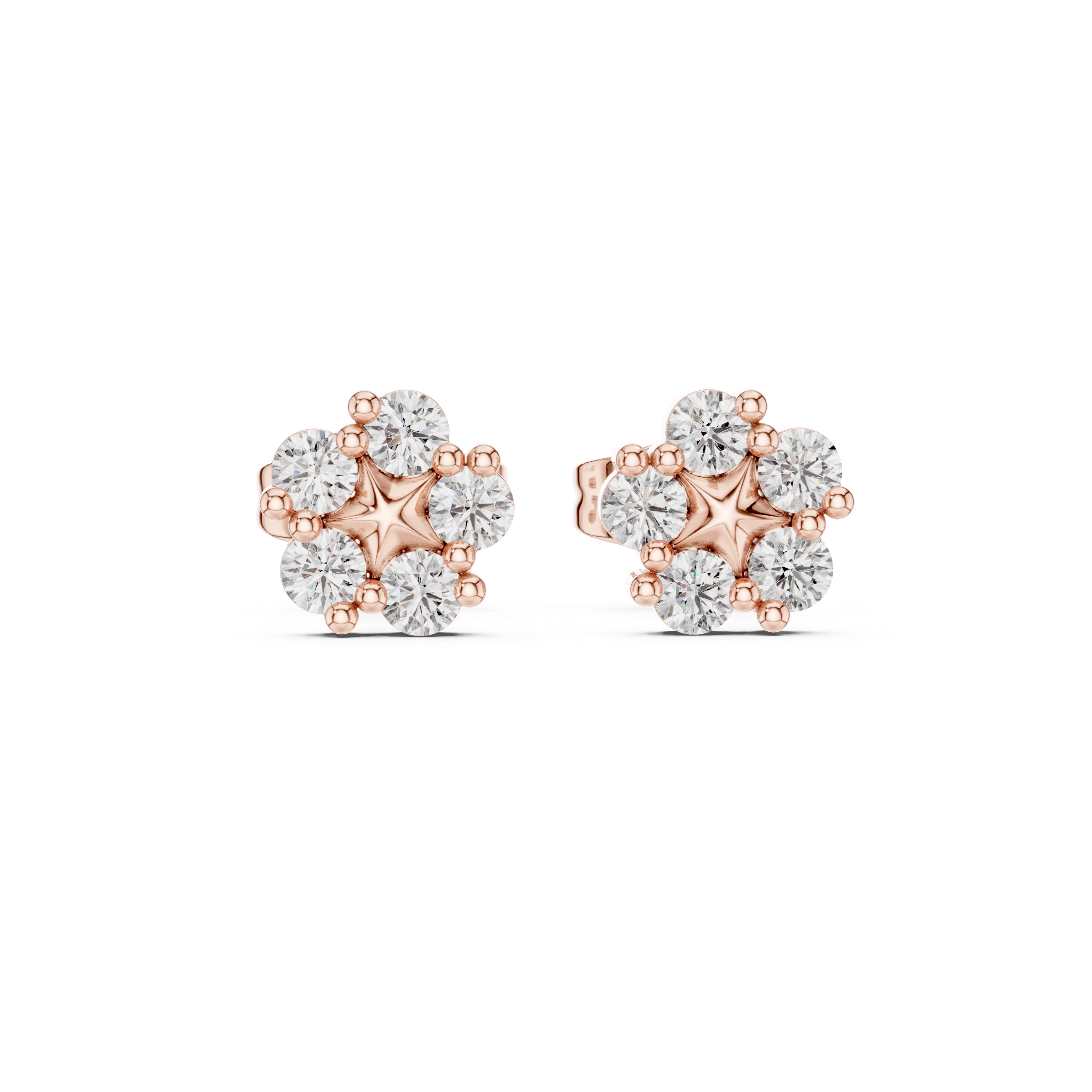 Soft Ember lab grown diamond earring design