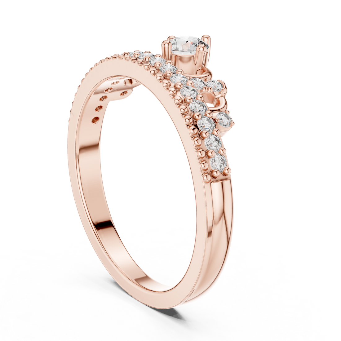 Abstract Art lab grown diamond ring