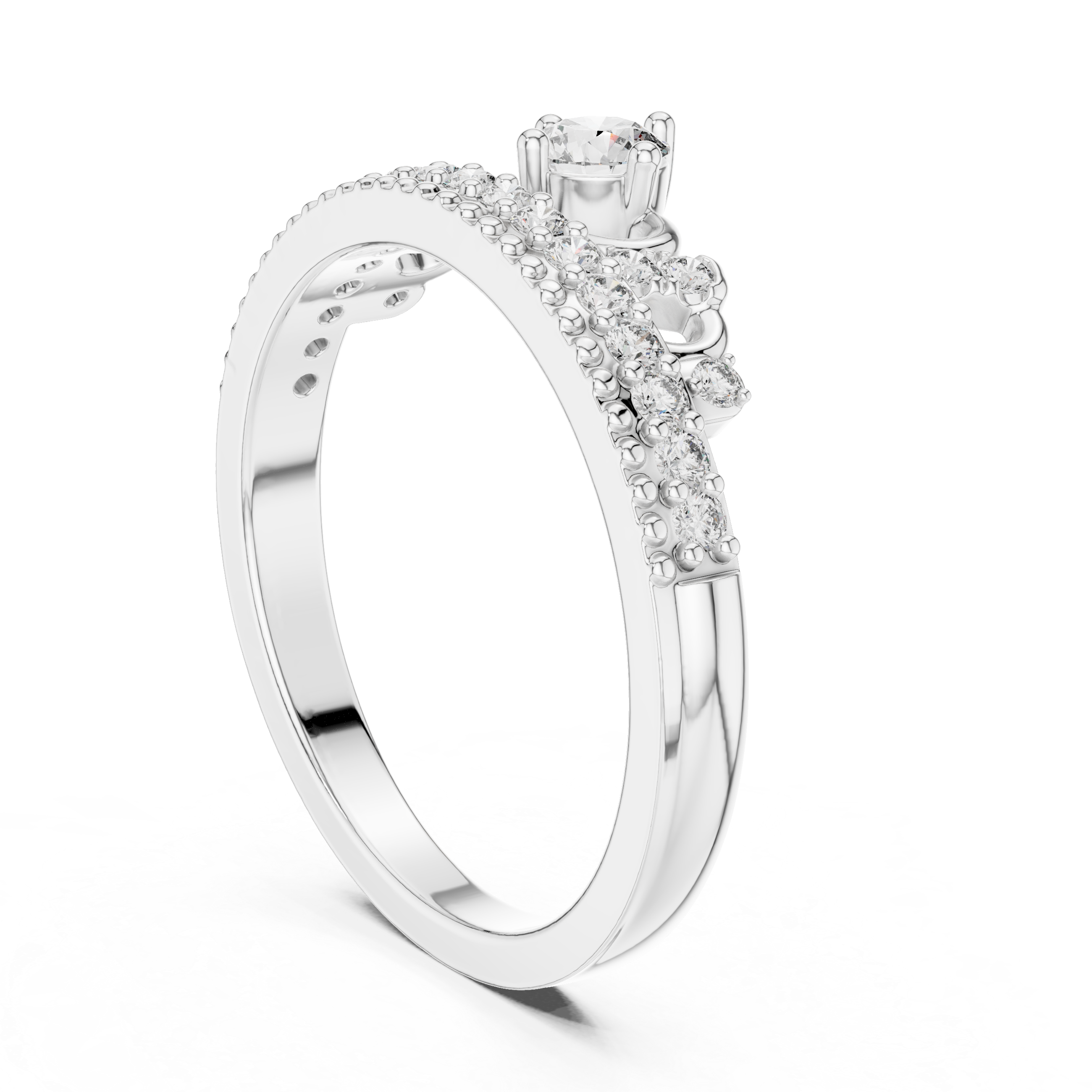 Abstract Art lab grown diamond ring