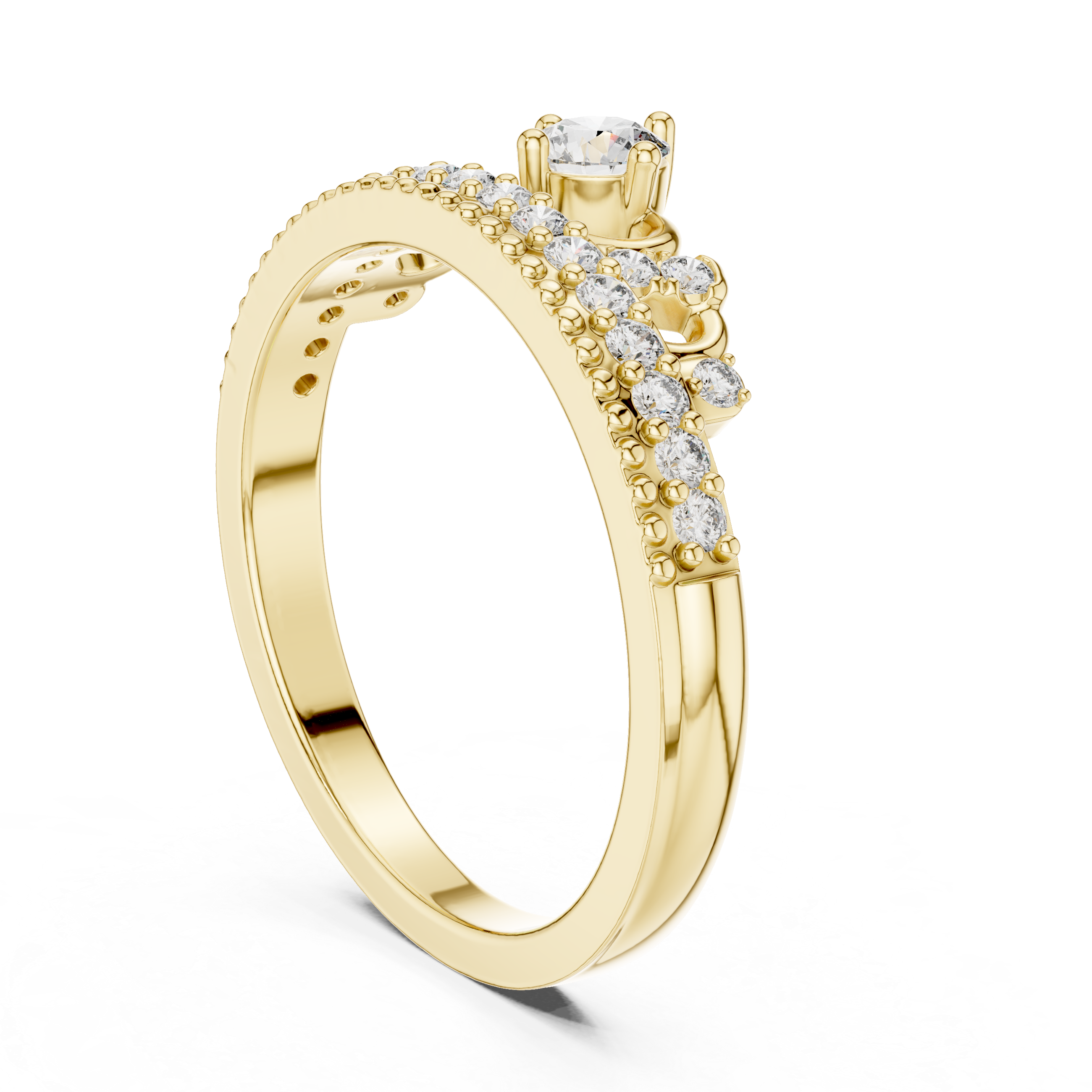 Abstract Art lab grown diamond ring