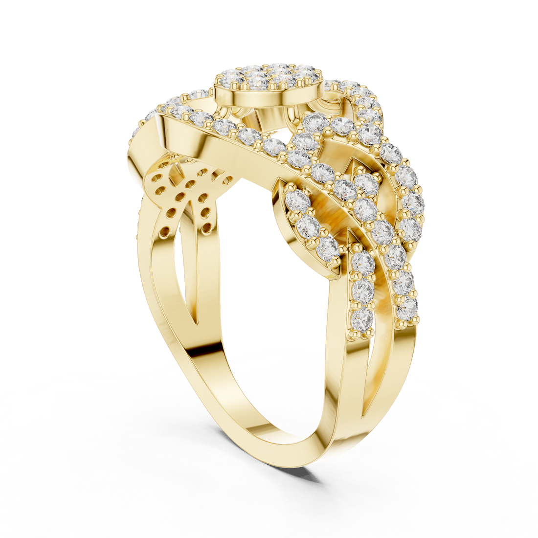 Aurora Glow lab grown diamond ring