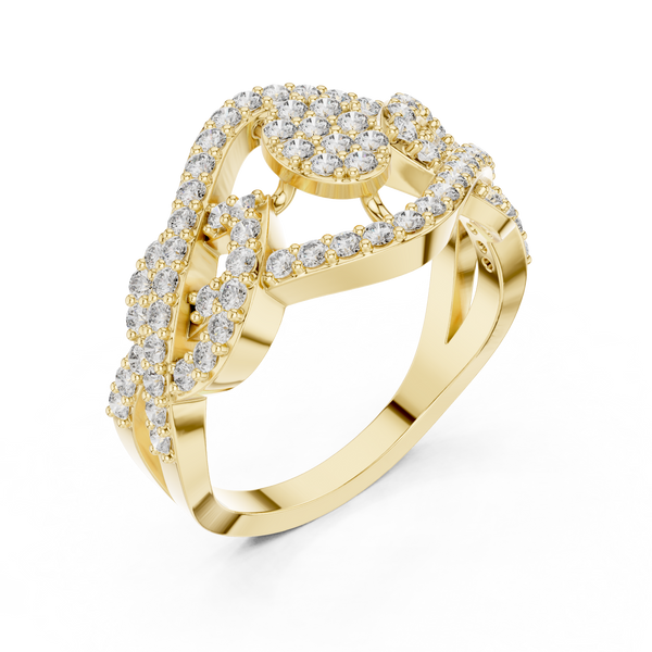 Aurora Glow lab grown diamond ring