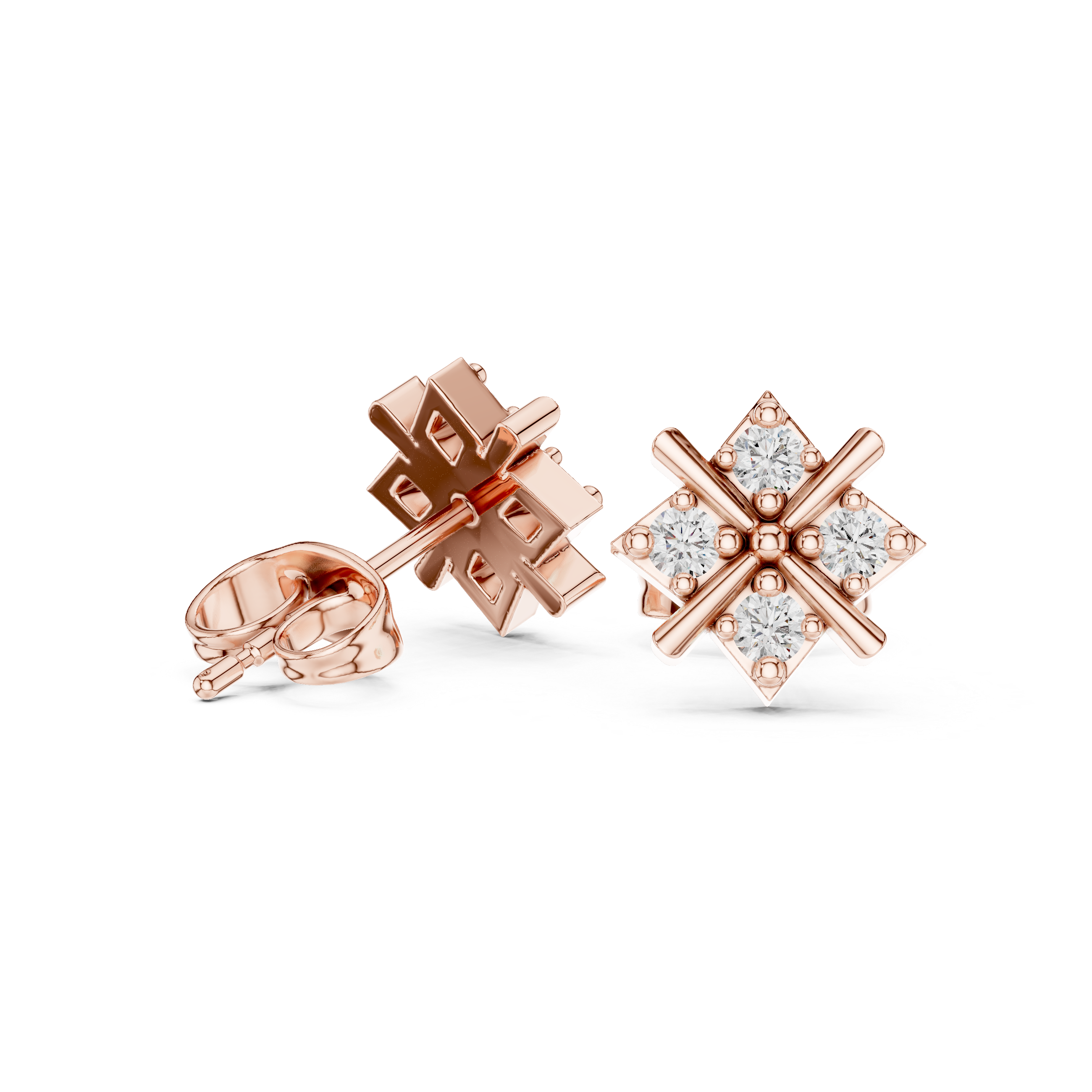 Calm Sea lab grown diamond earring design