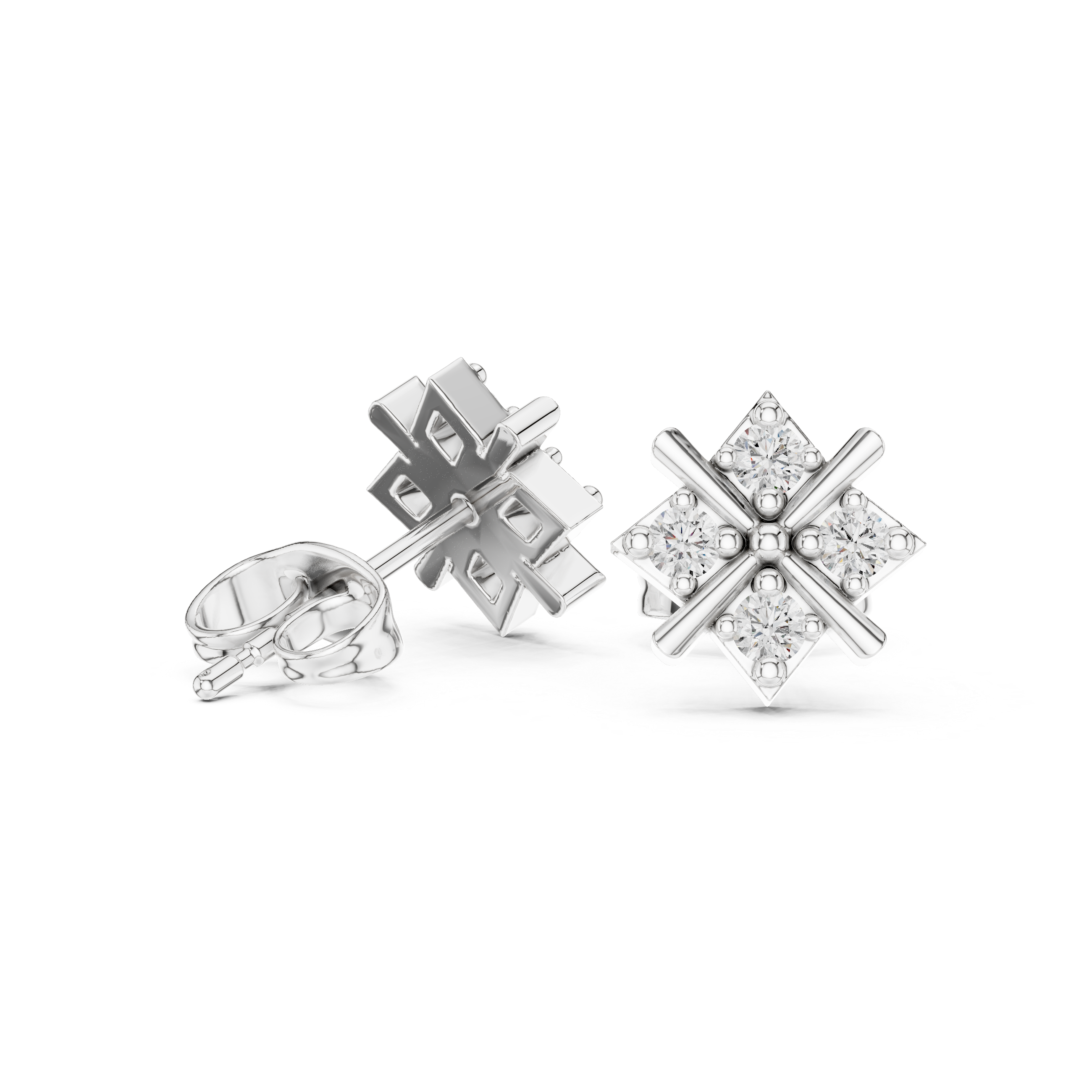 Calm Sea lab grown diamond earring design
