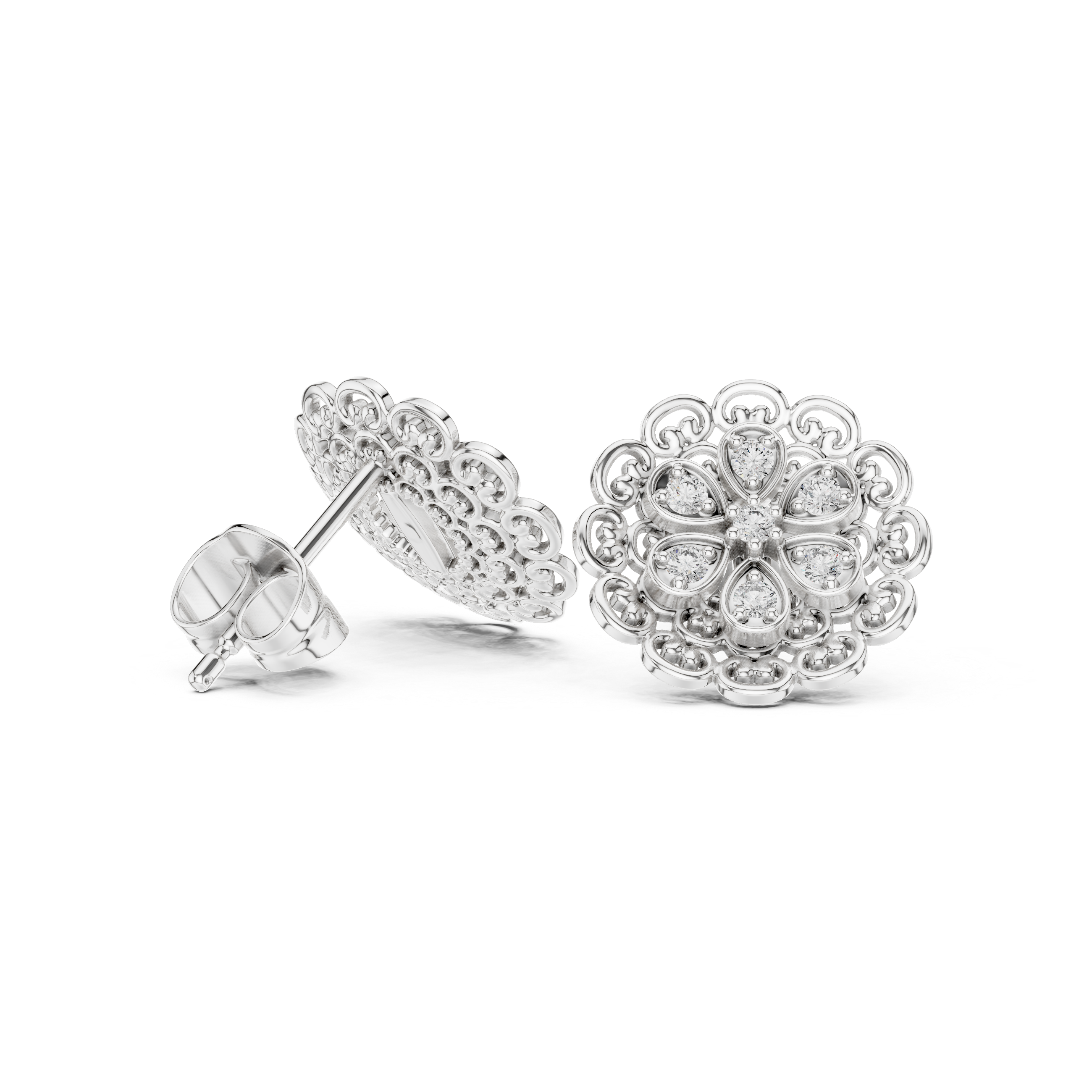 Vintage Soul lab grown diamond earring design