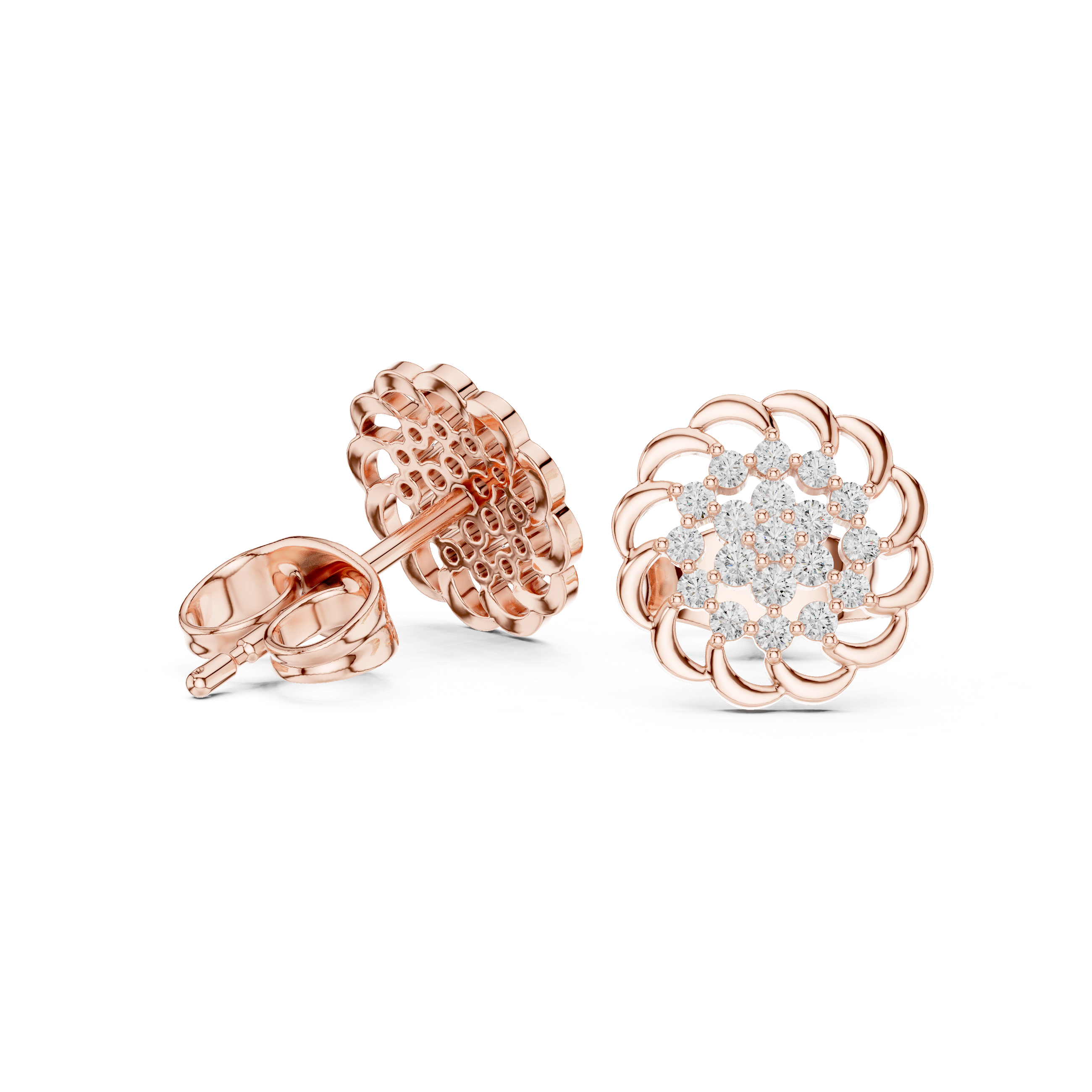 Smooth Curve lab grown diamond earring design