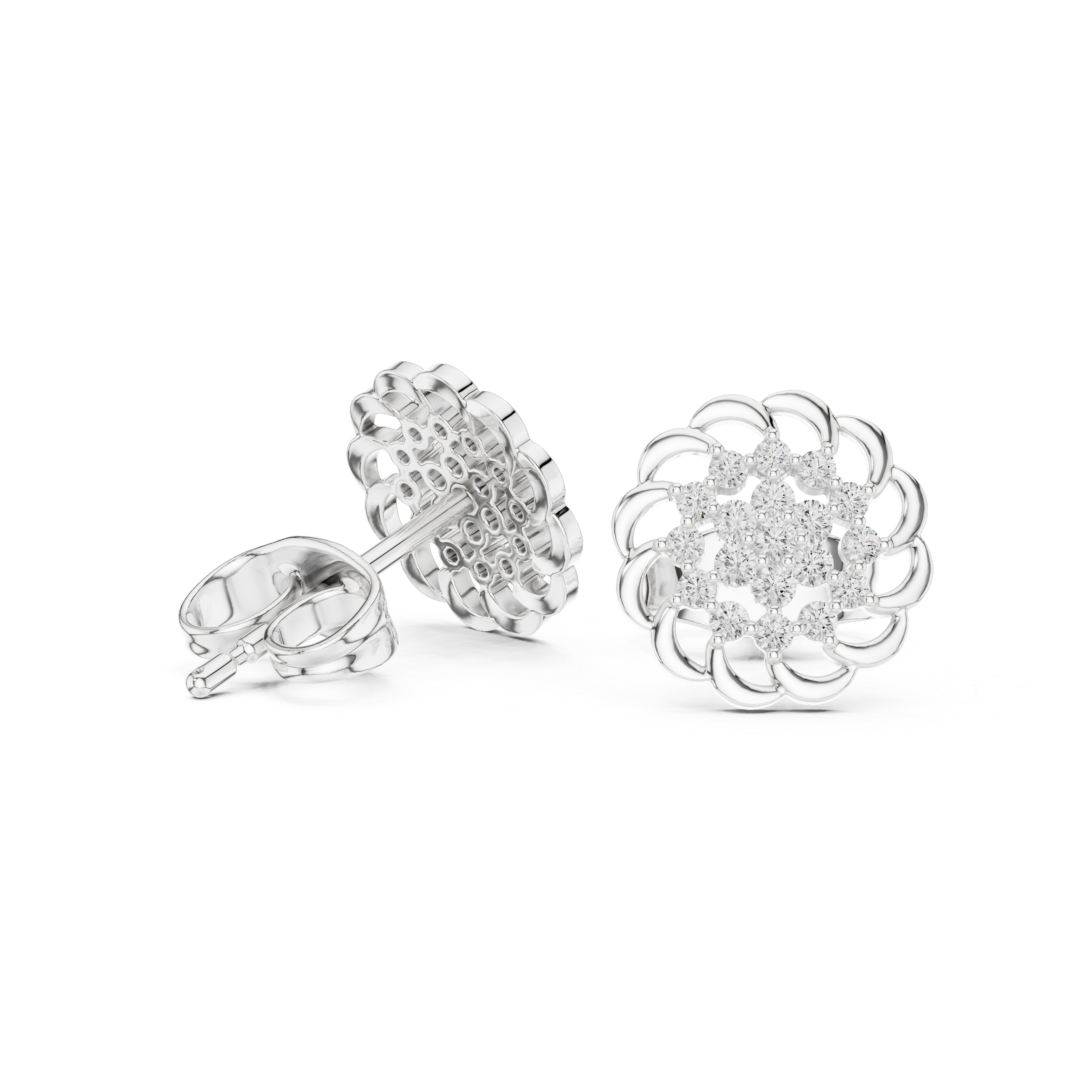 Smooth Curve lab grown diamond earring design