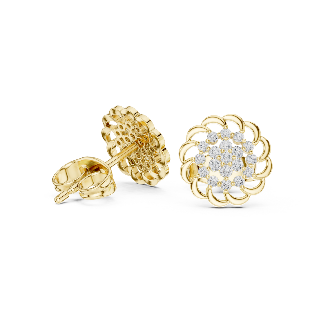 Smooth Curve lab grown diamond earring design
