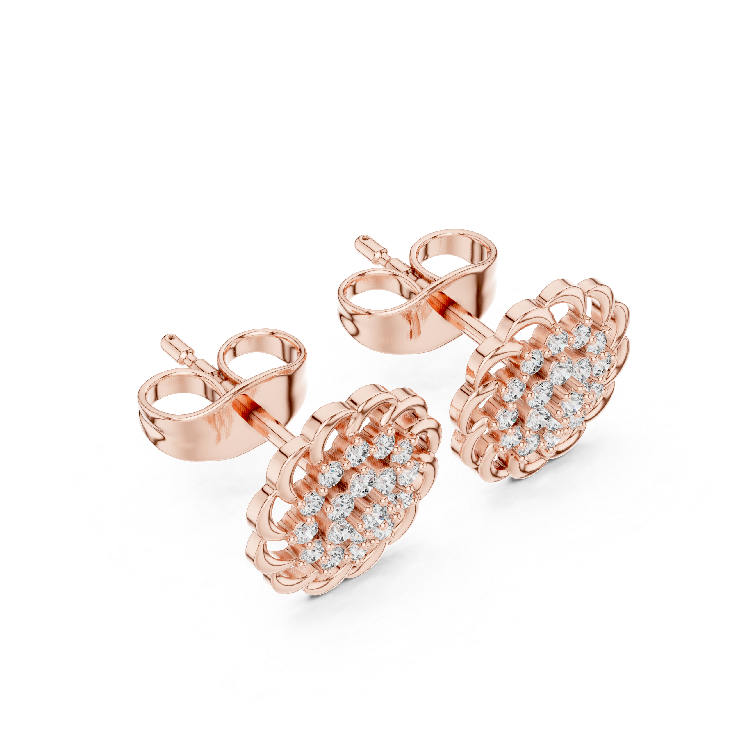 Smooth Curve lab grown diamond earring design