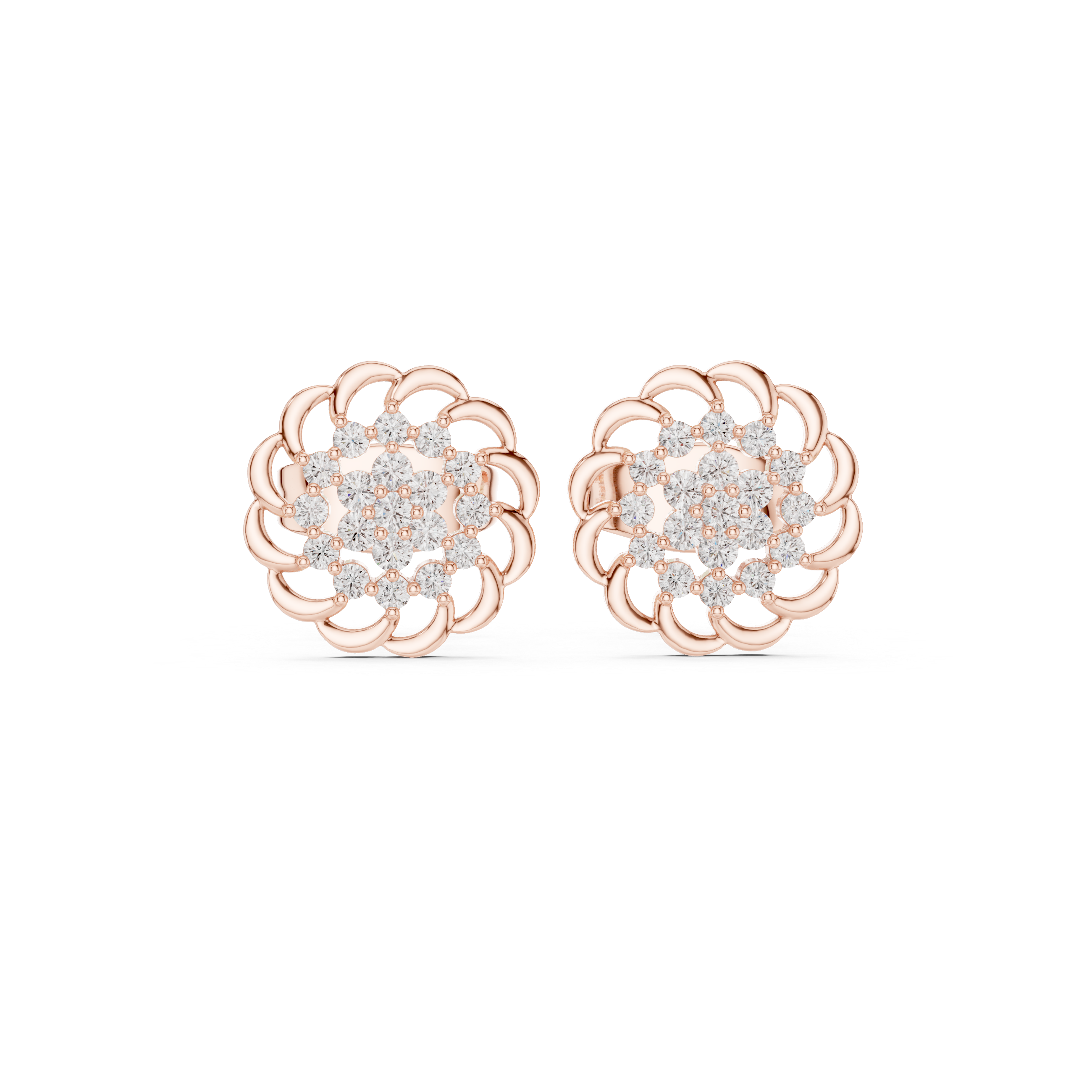 Smooth Curve lab grown diamond earring design