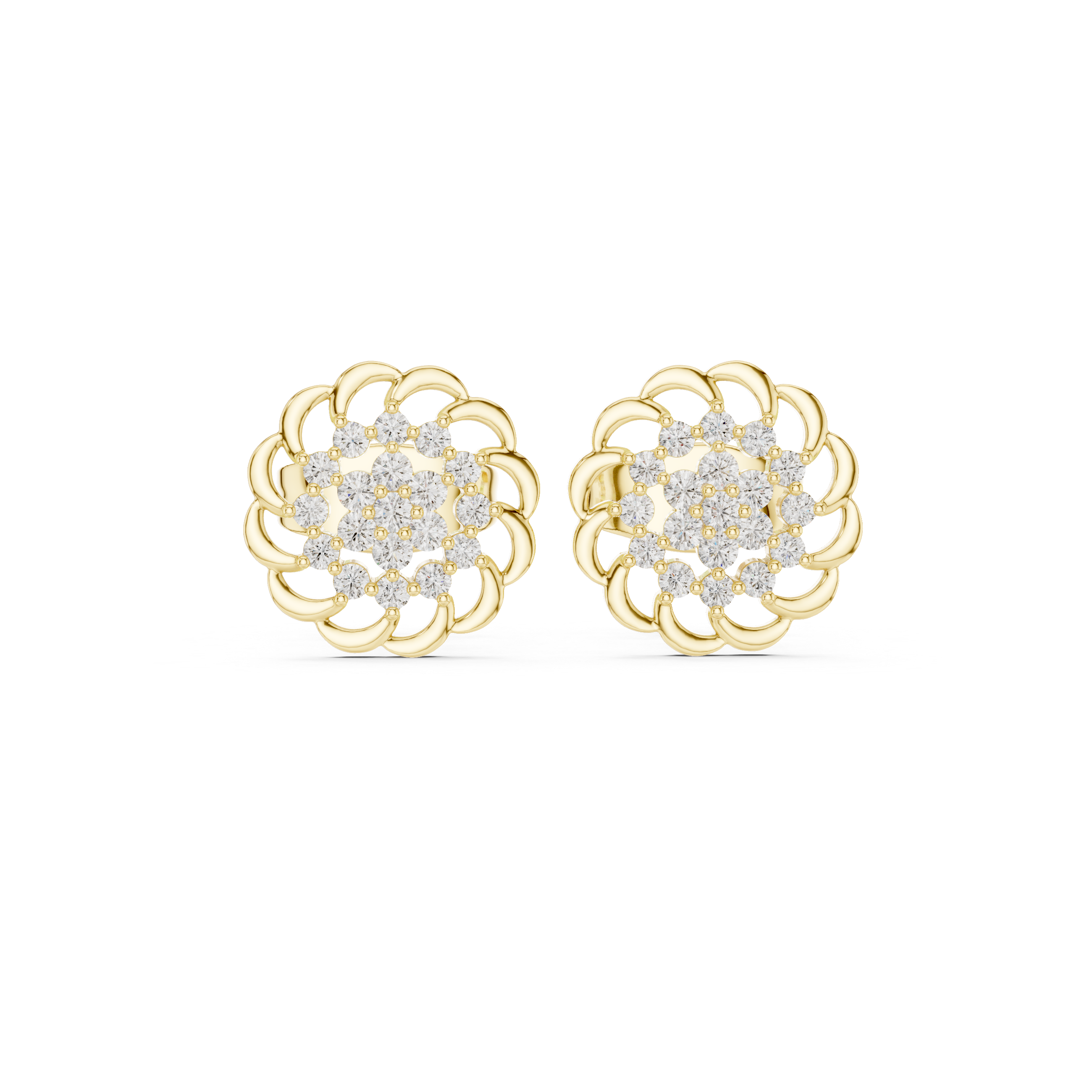 Smooth Curve lab grown diamond earring design