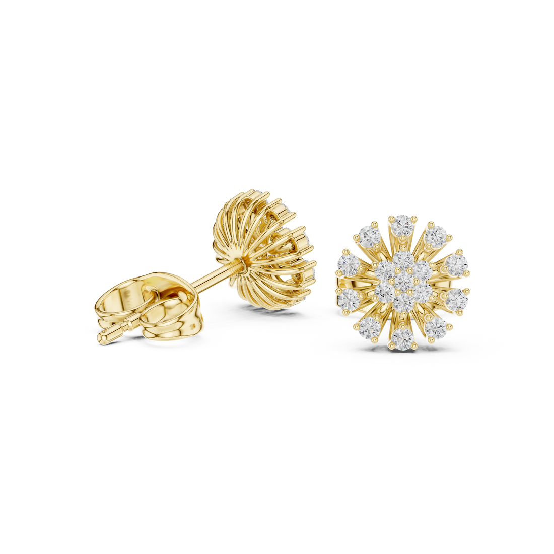 Grand Halo lab grown diamond earring design