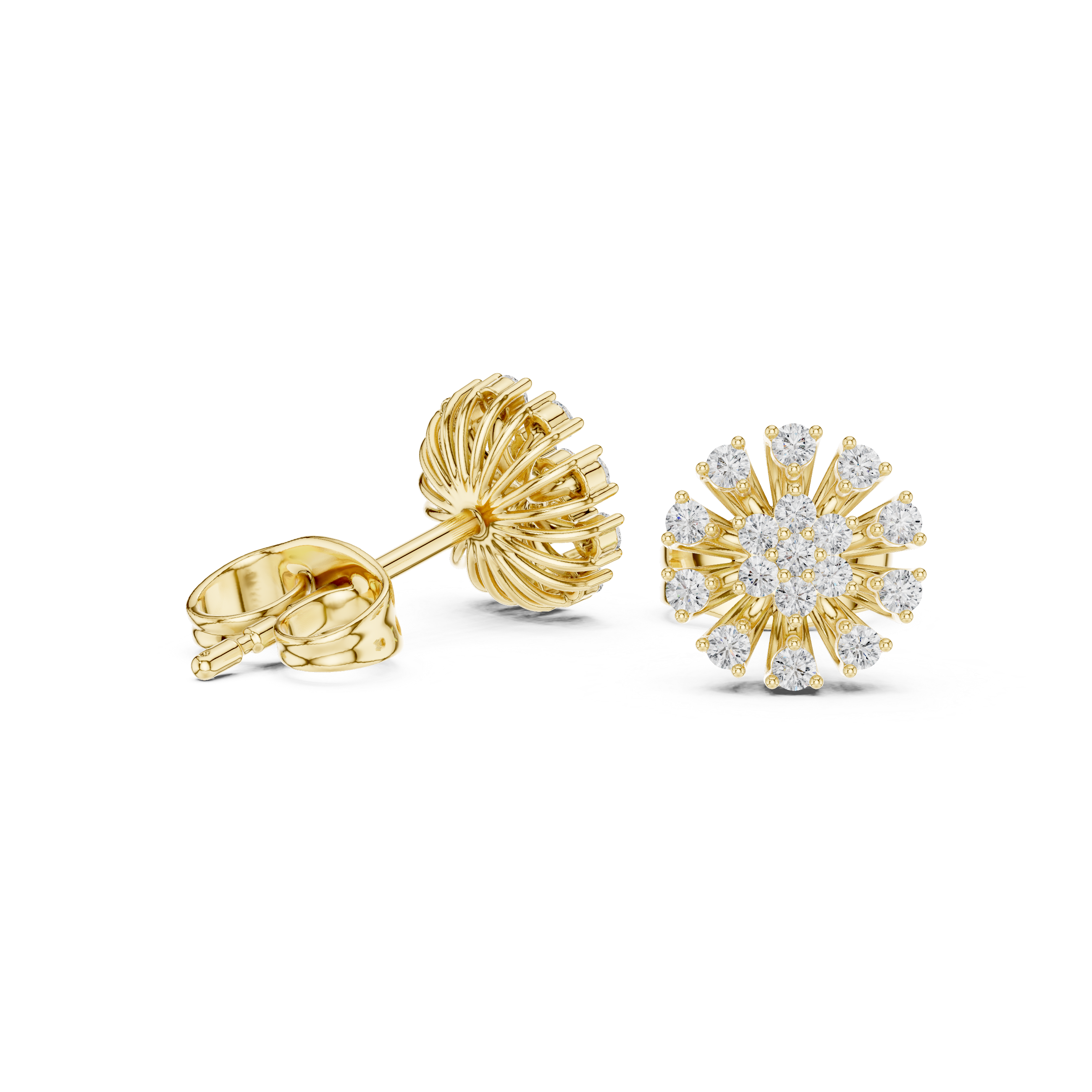 Grand Halo lab grown diamond earring design