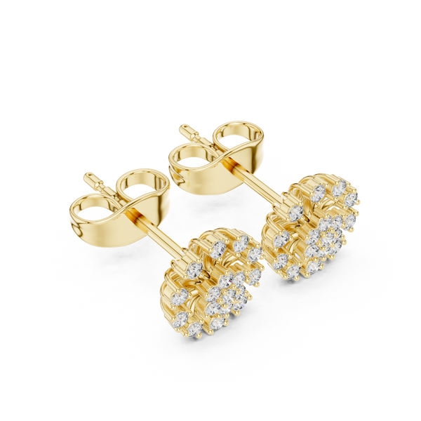Grand Halo lab grown diamond earring design
