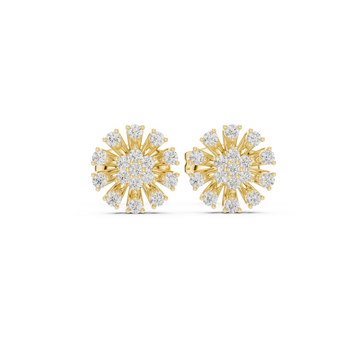 Grand Halo lab grown diamond earring design