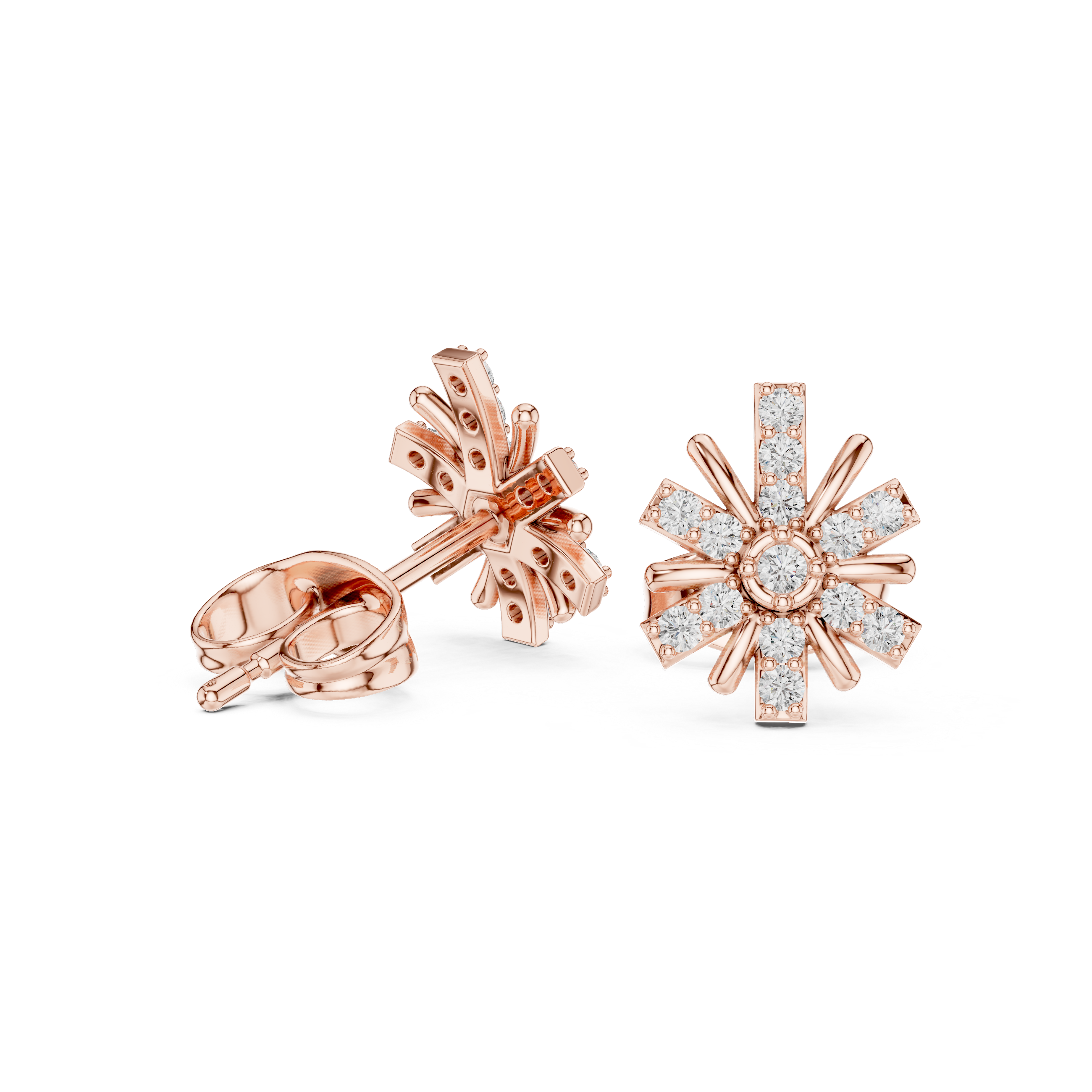 Sunlit Ray lab grown diamond earring design