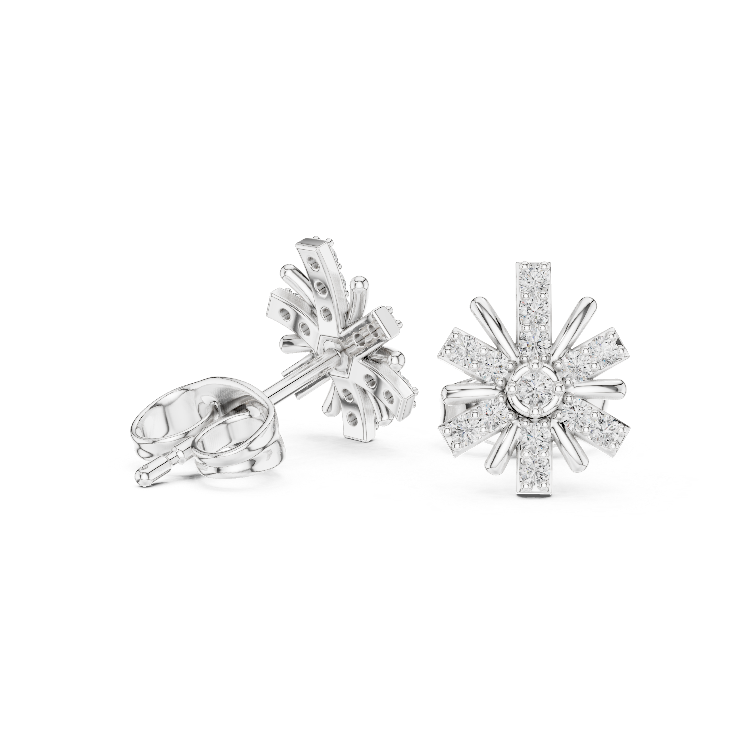 Sunlit Ray lab grown diamond earring design