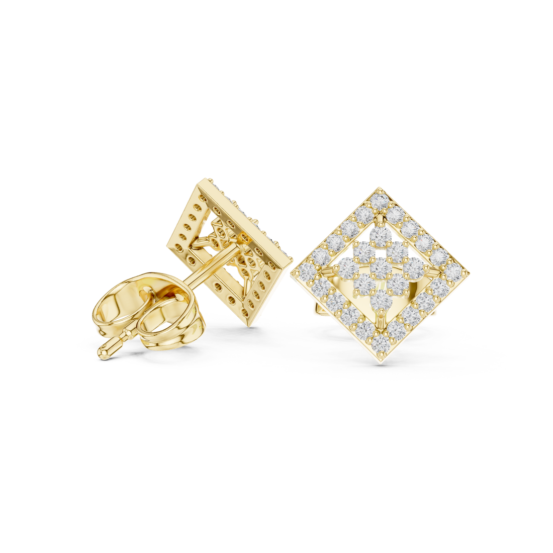 Golden Glow lab grown diamond earring design