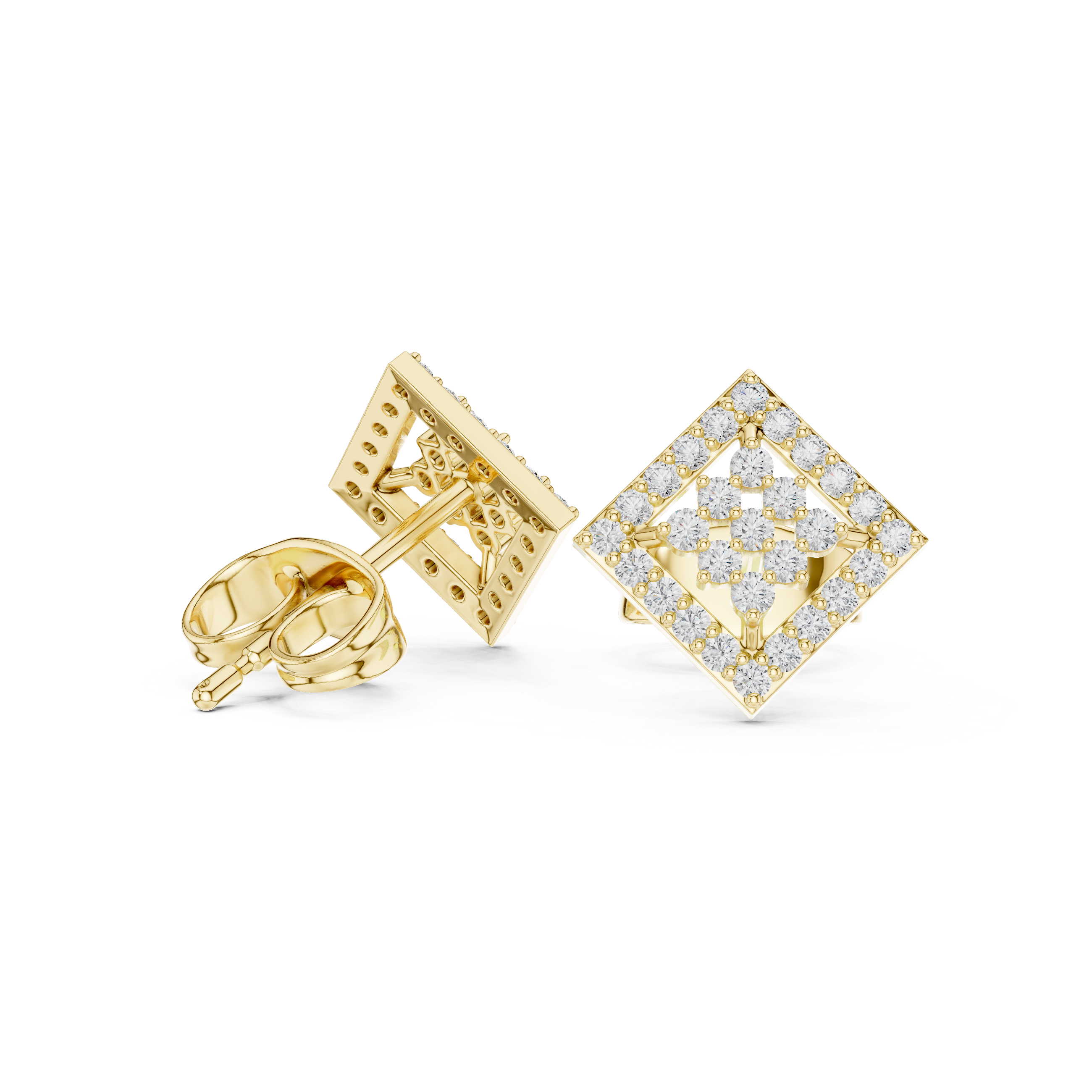 Golden Glow lab grown diamond earring design