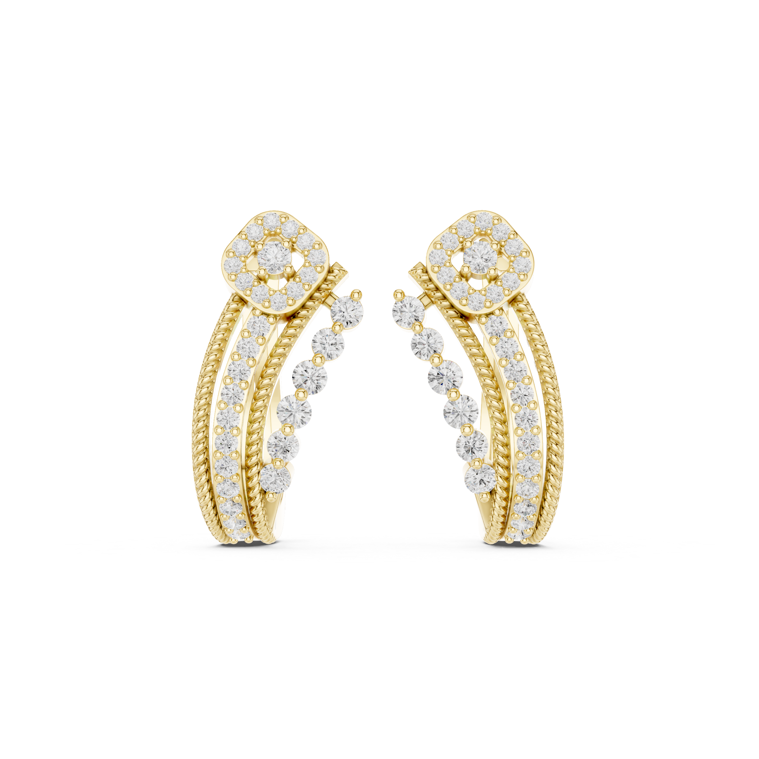 Glitz Glamour Lab Grown Diamond Earrings Accents