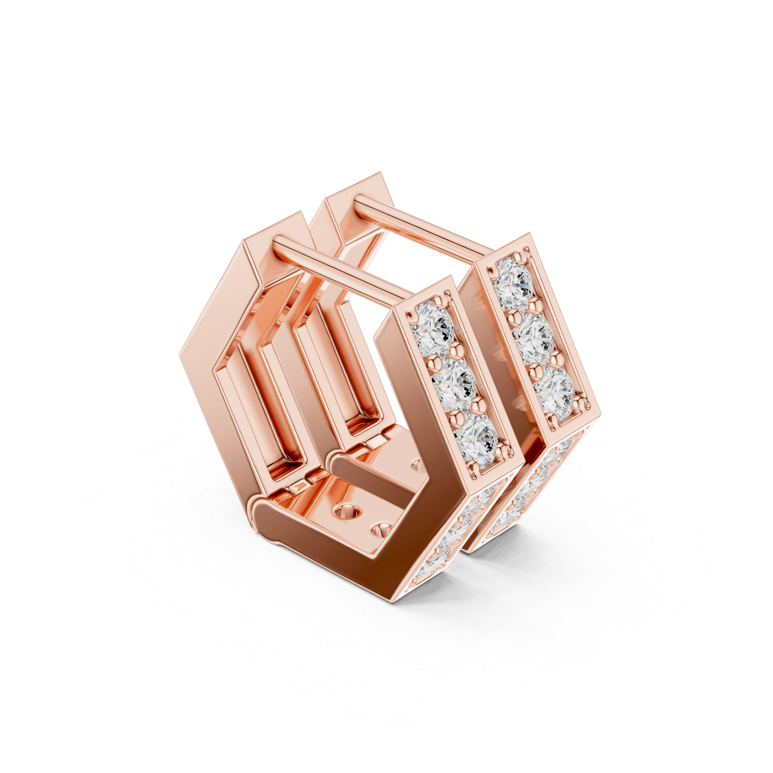 Horizon Beam Lab Grown Diamond Earrings Accents