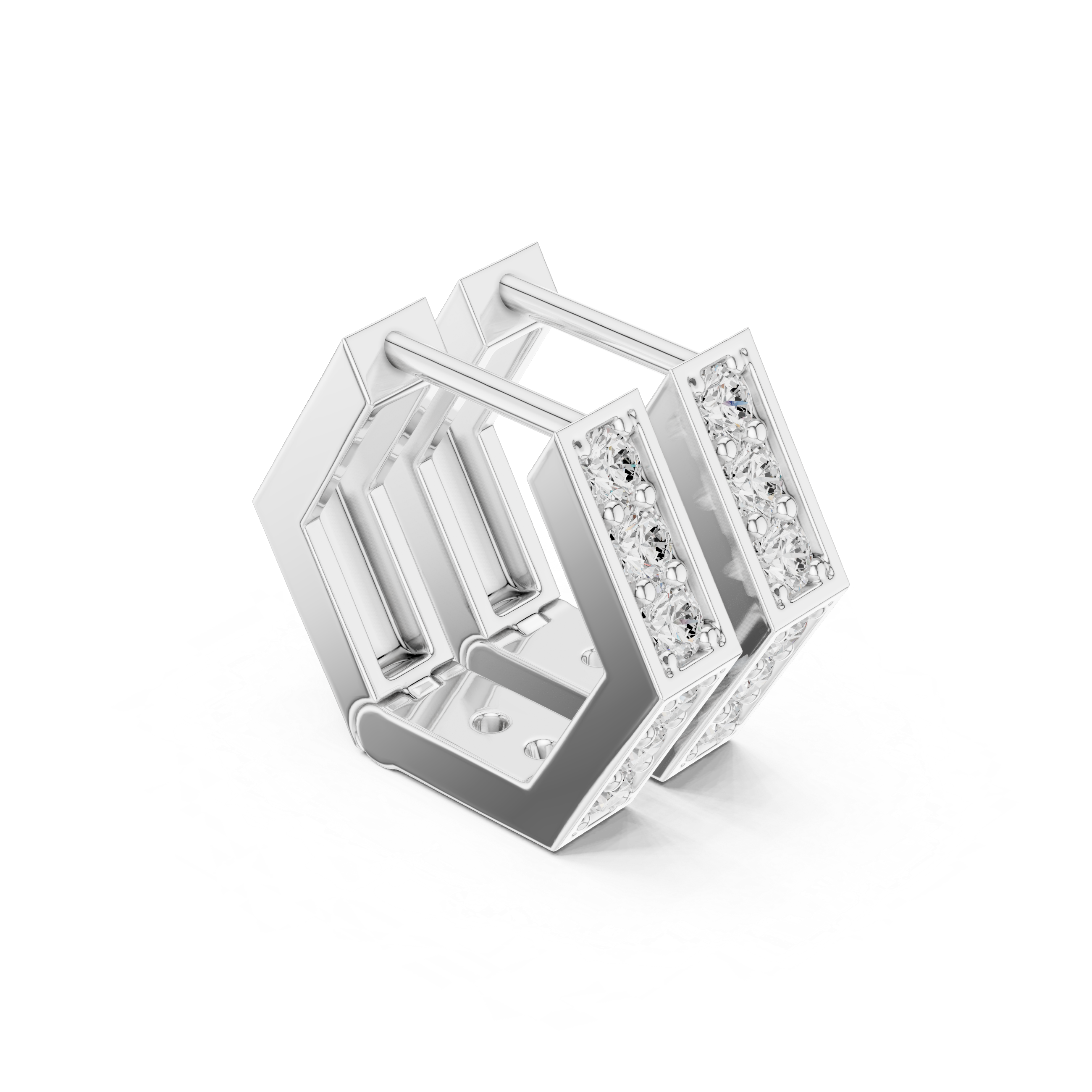 Horizon Beam Lab Grown Diamond Earrings Accents
