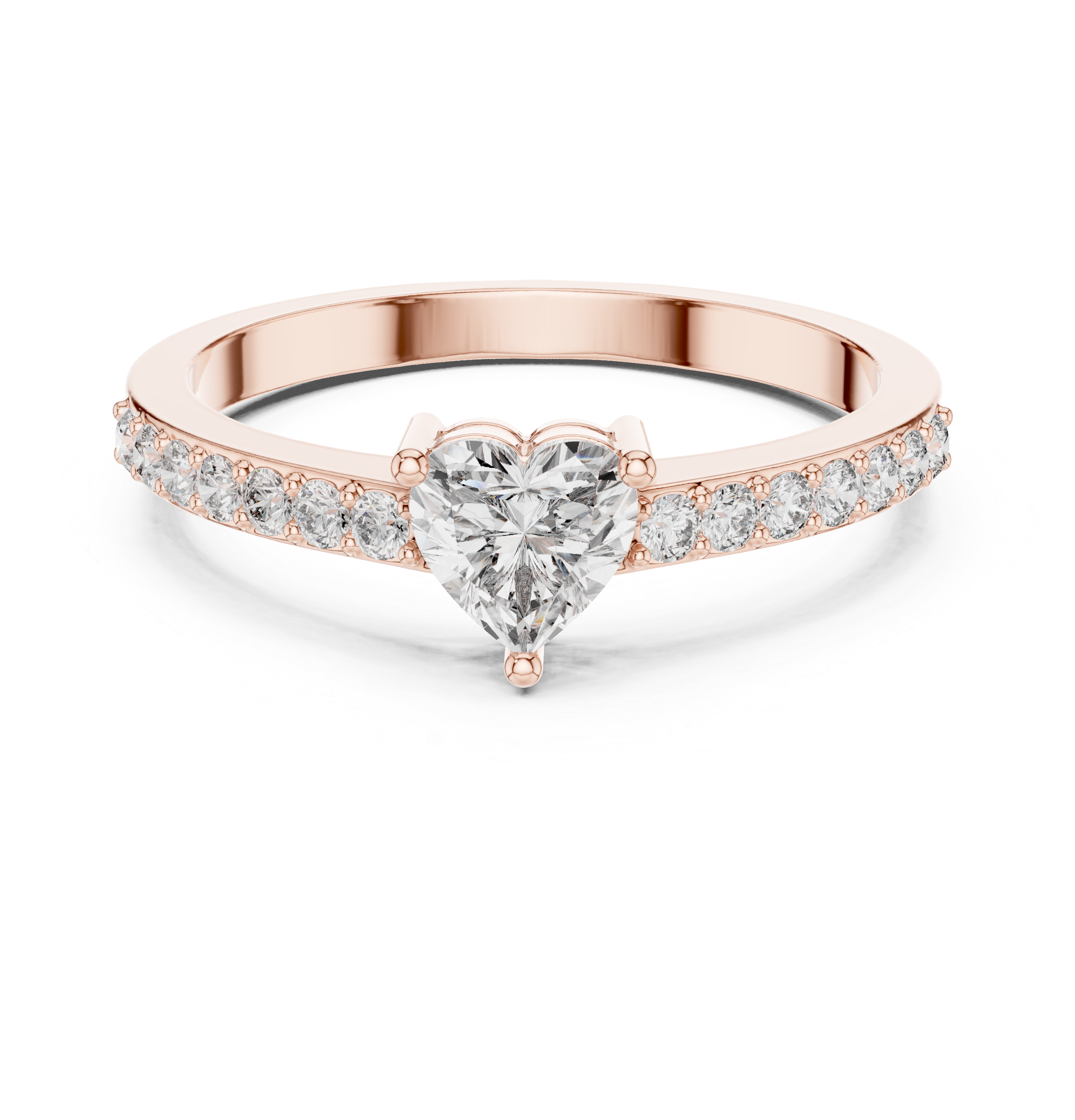 Heart & Round Diamond Lab Grown Diamond Ring