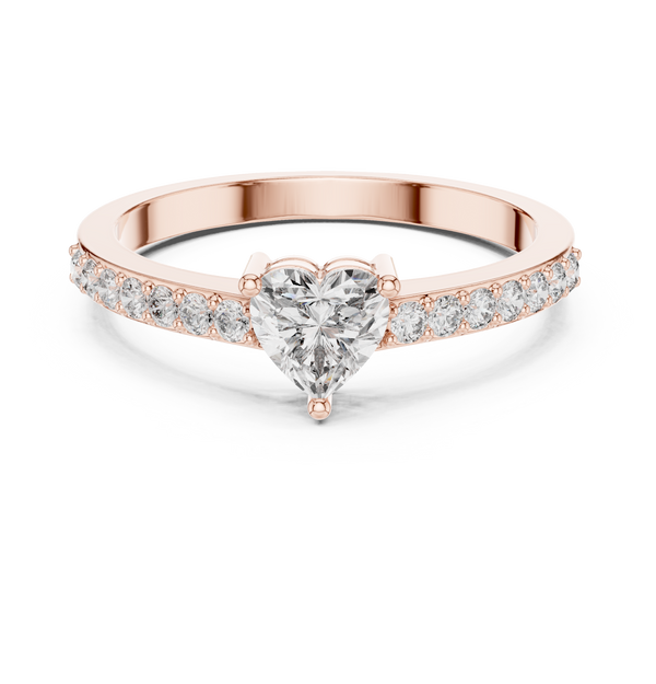 Heart & Round Diamond Lab Grown Diamond Ring
