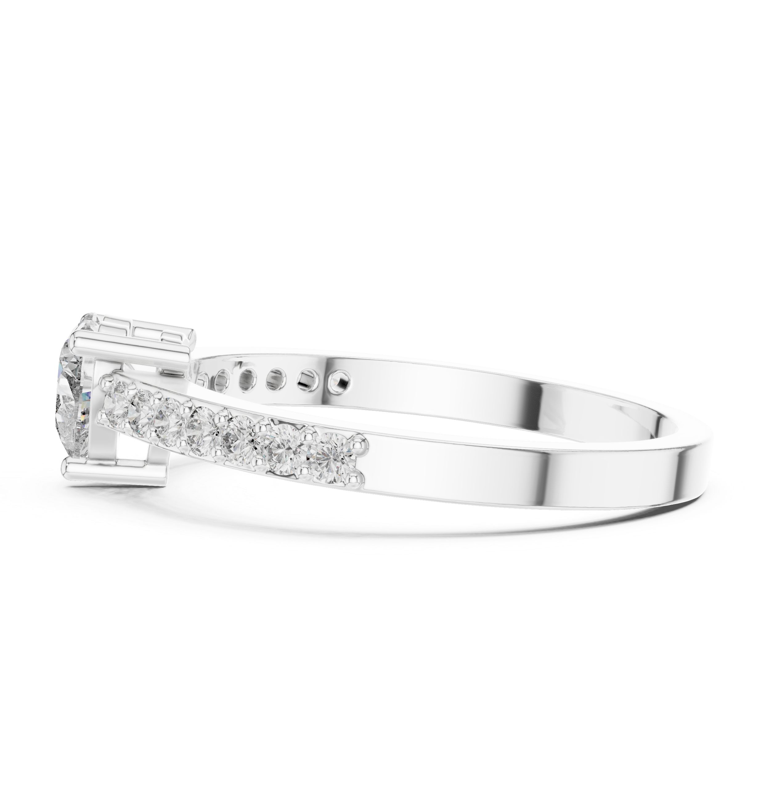 Heart & Round Diamond Lab Grown Diamond Ring