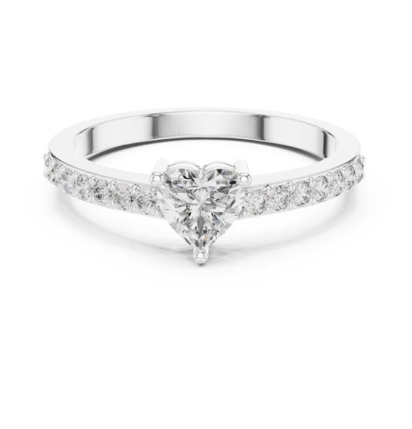 Heart & Round Diamond Lab Grown Diamond Ring