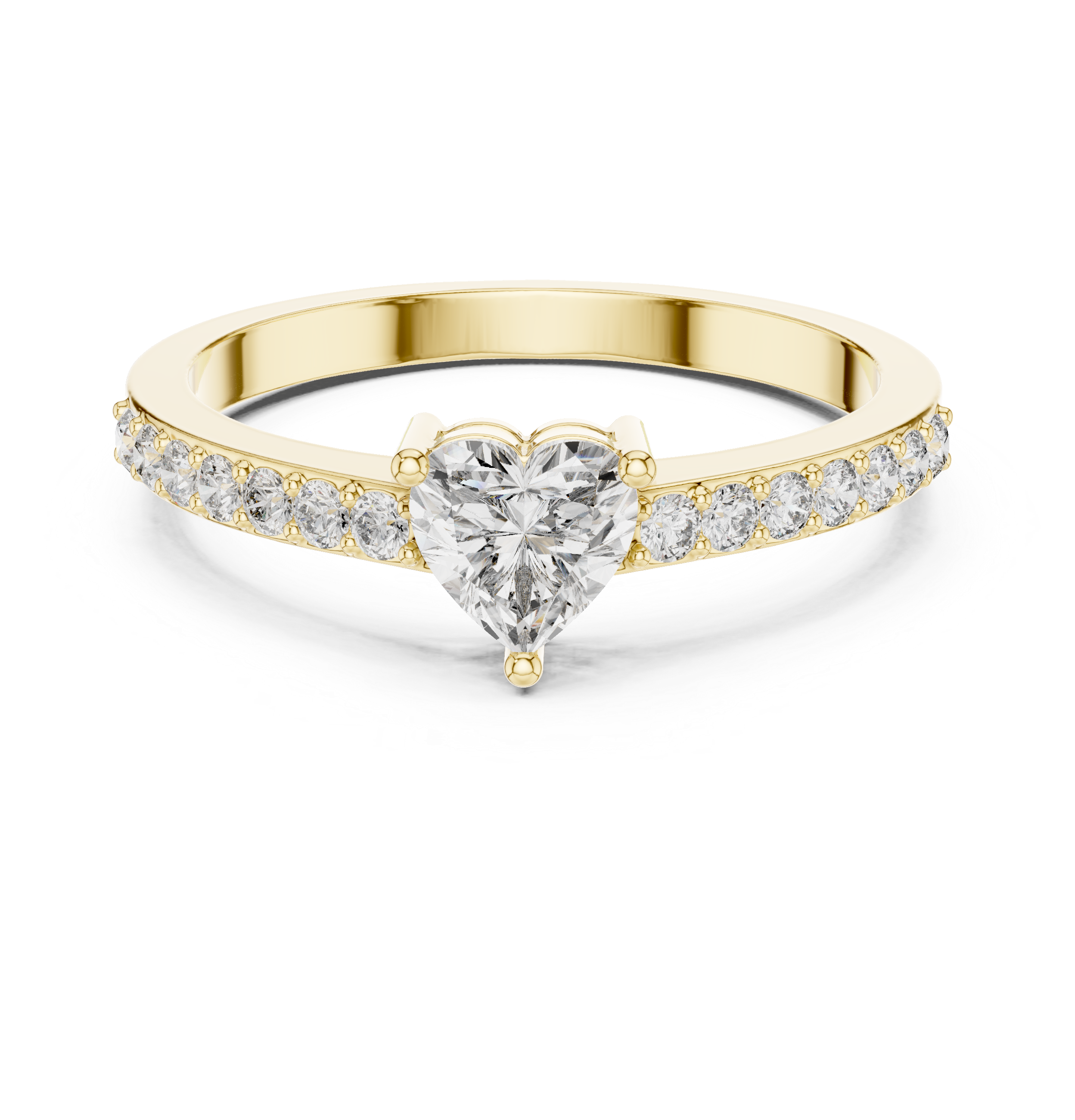 Heart & Round Diamond Lab Grown Diamond Ring
