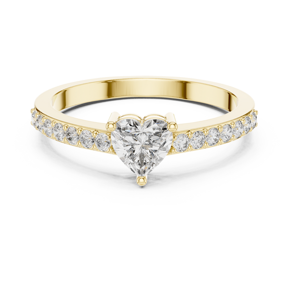 Heart & Round Diamond Lab Grown Diamond Ring