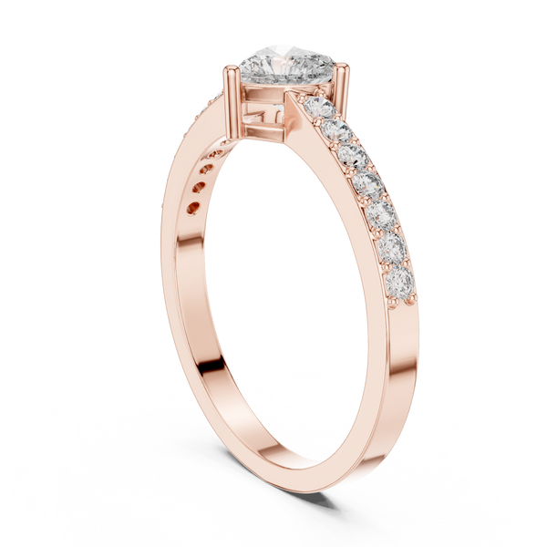 Heart & Round Diamond Lab Grown Diamond Ring