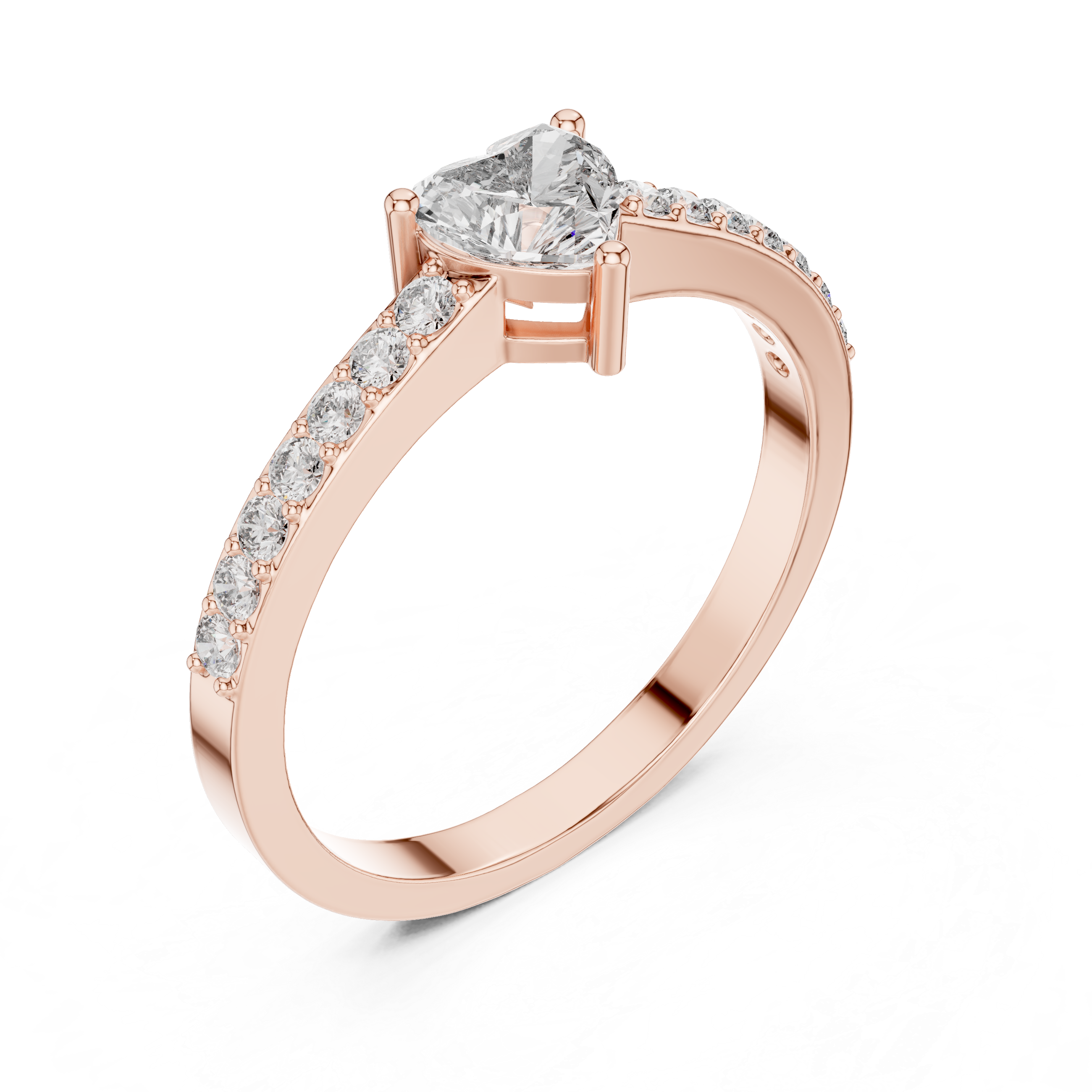 Heart & Round Diamond Lab Grown Diamond Ring