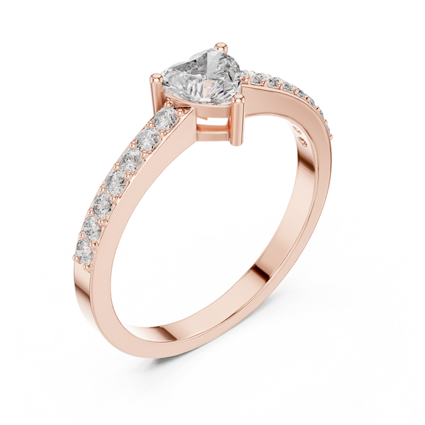 Heart & Round Diamond Lab Grown Diamond Ring
