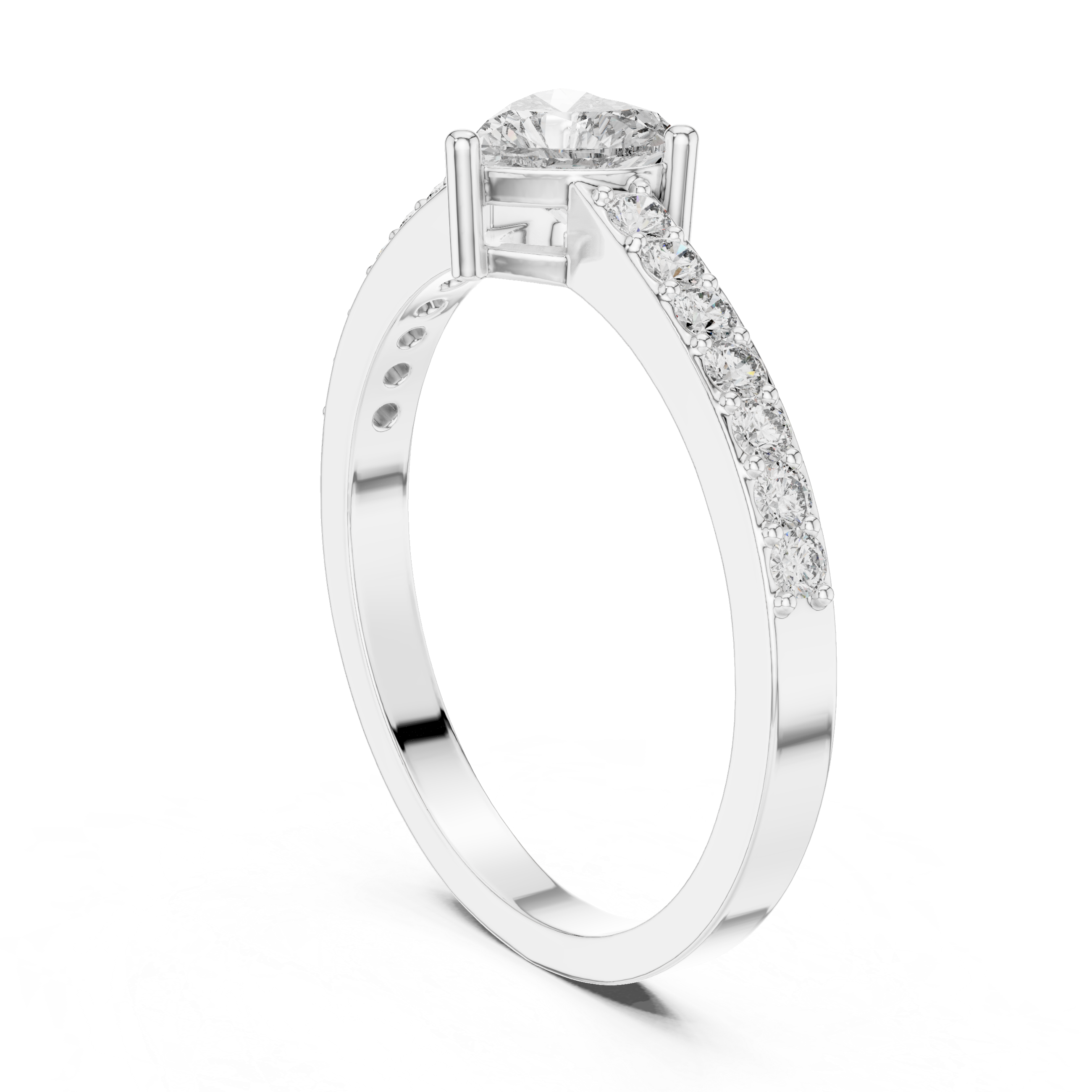 Heart & Round Diamond Lab Grown Diamond Ring