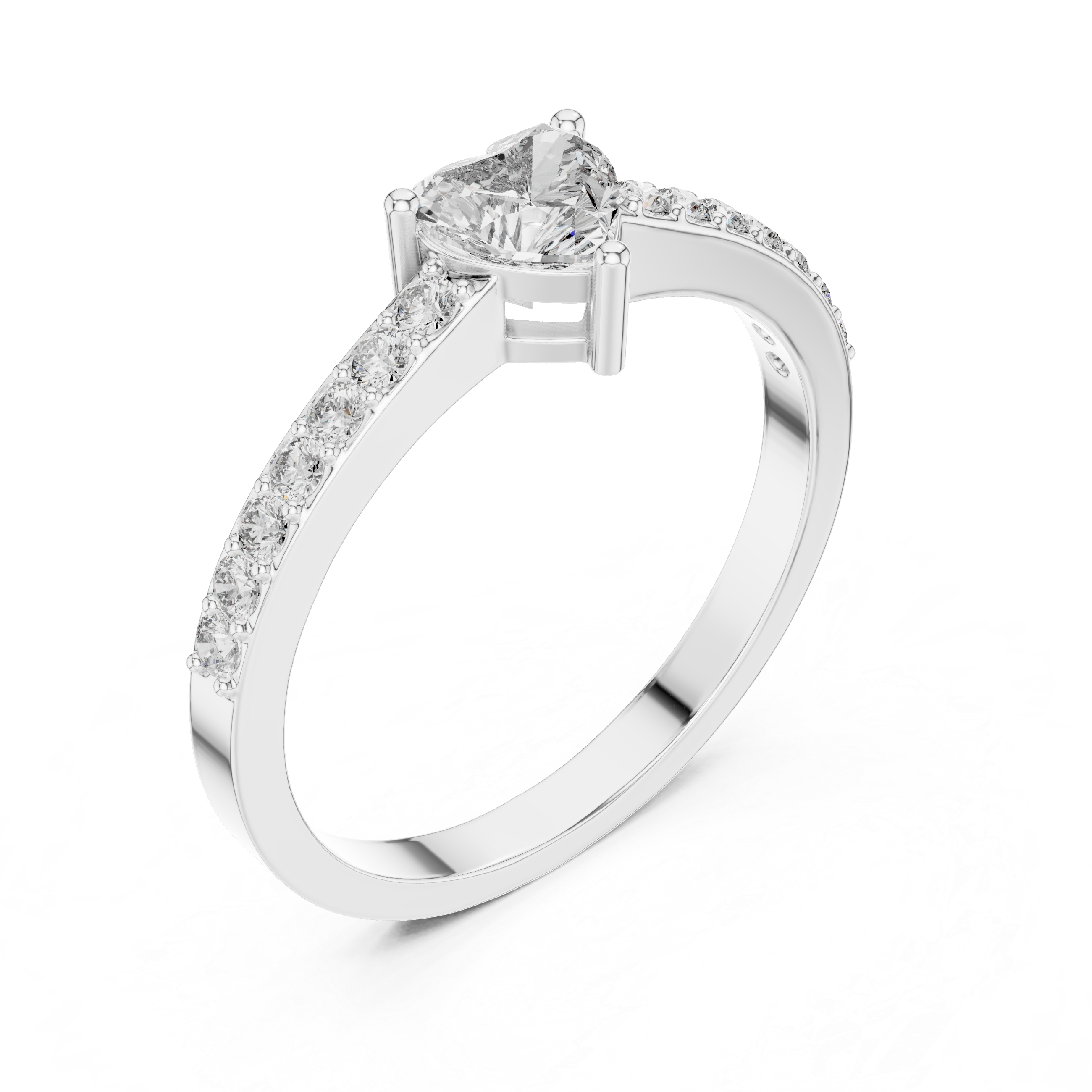 Heart & Round Diamond Lab Grown Diamond Ring