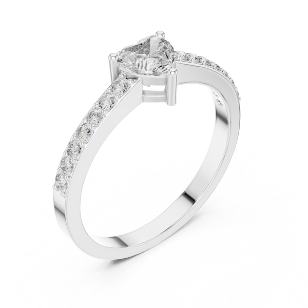 Heart & Round Diamond Lab Grown Diamond Ring