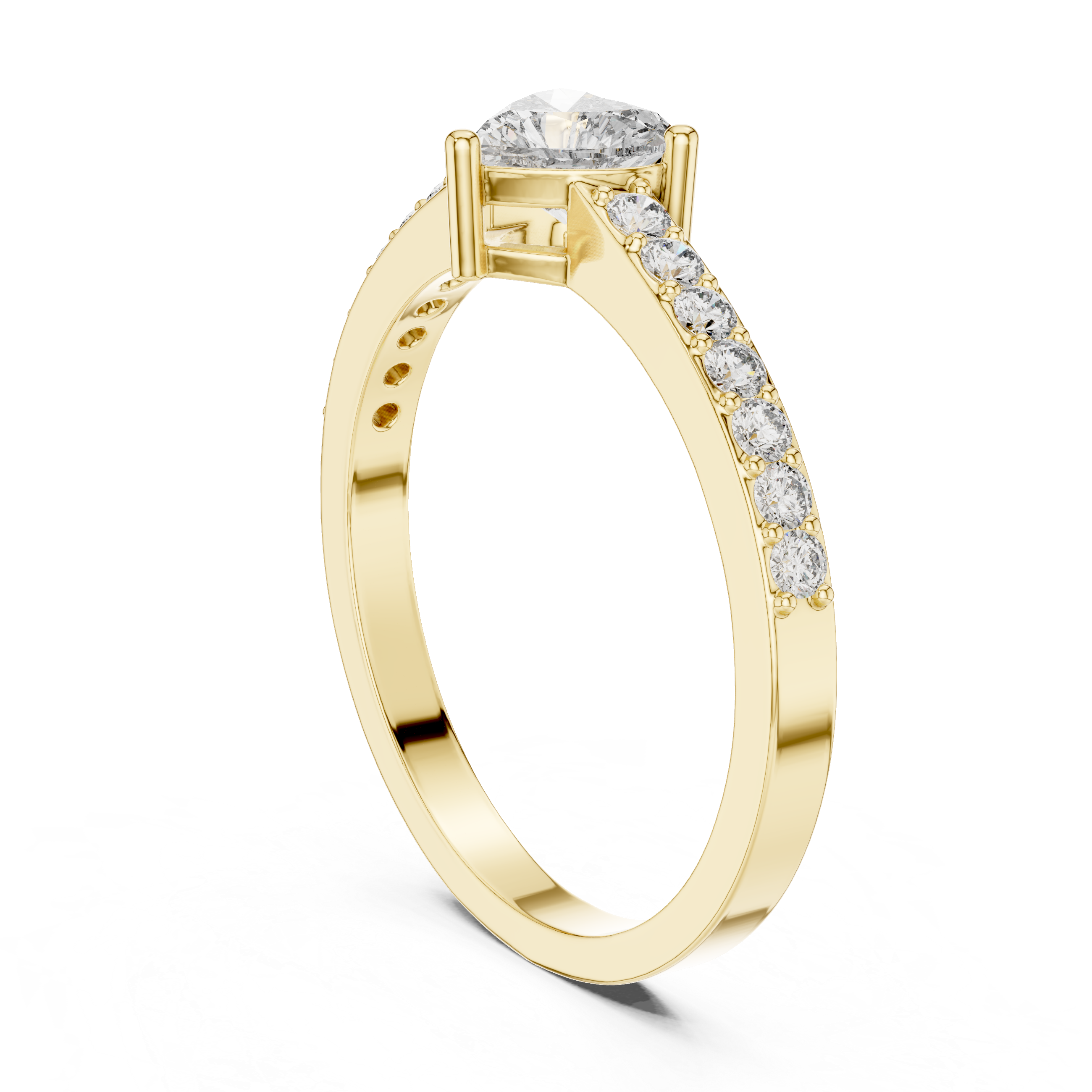 Heart & Round Diamond Lab Grown Diamond Ring