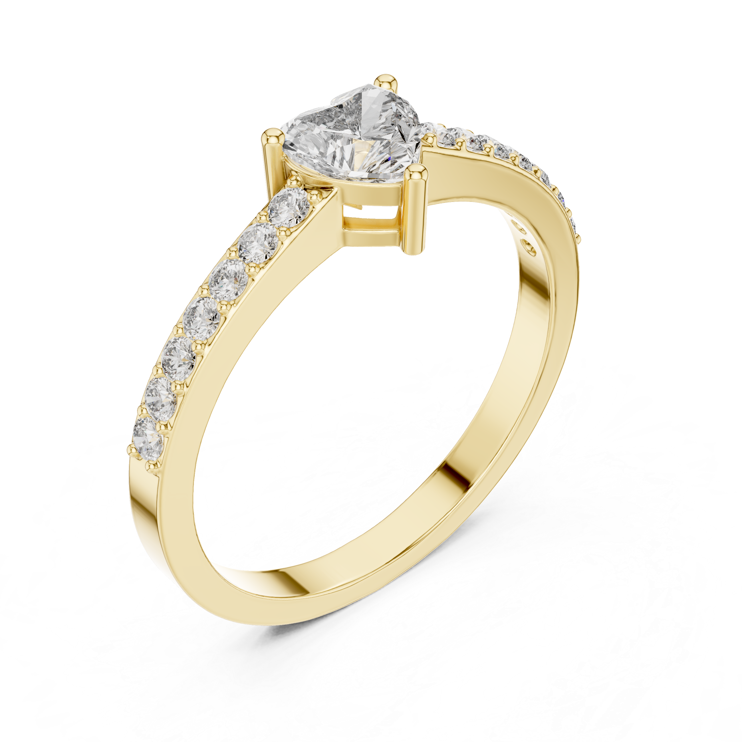 Heart & Round Diamond Lab Grown Diamond Ring