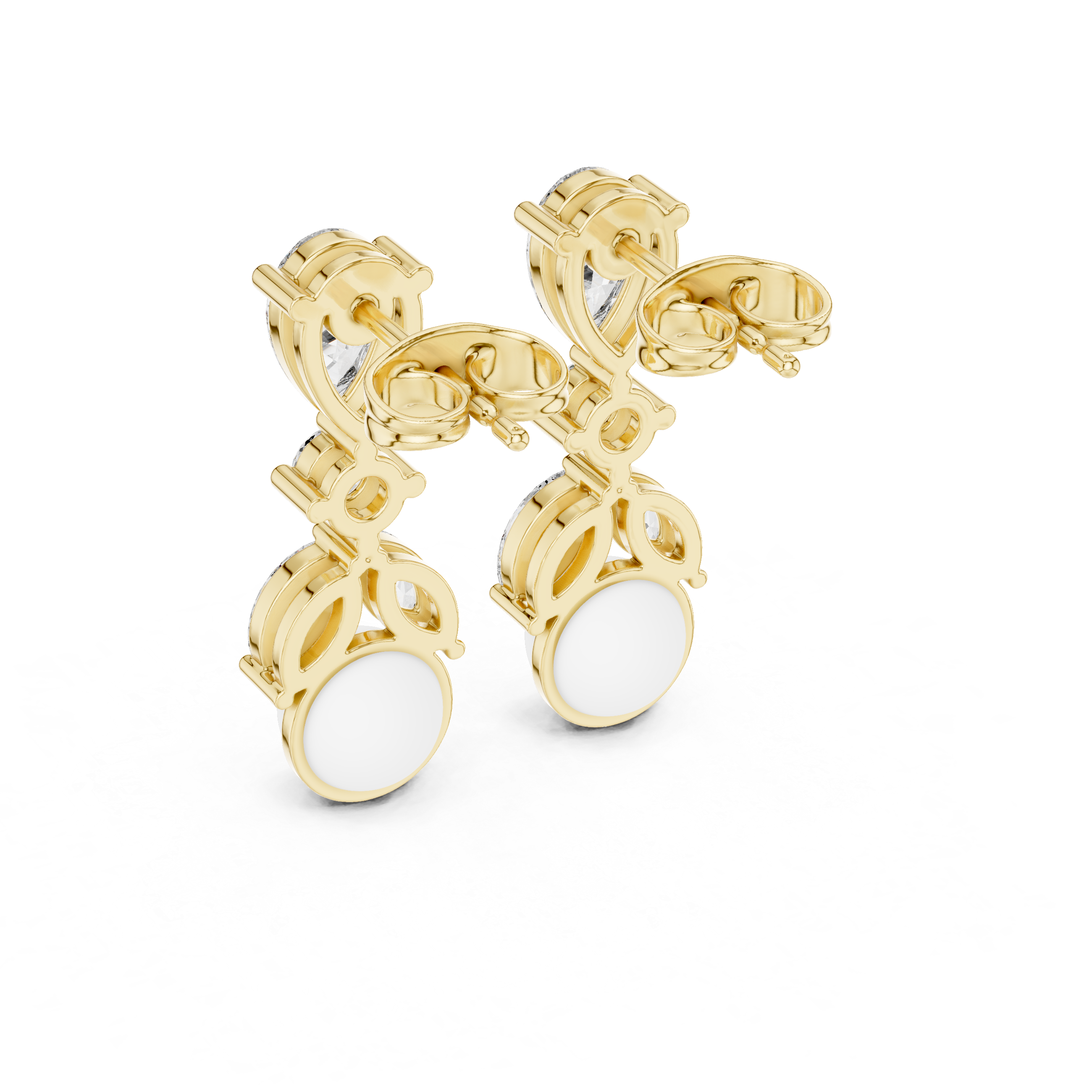 Pearl & Mixed-Cut Diamond Medley Lab Grown Diamond Earrings