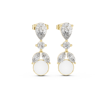 Pearl & Mixed-Cut Diamond Medley Lab Grown Diamond Earrings