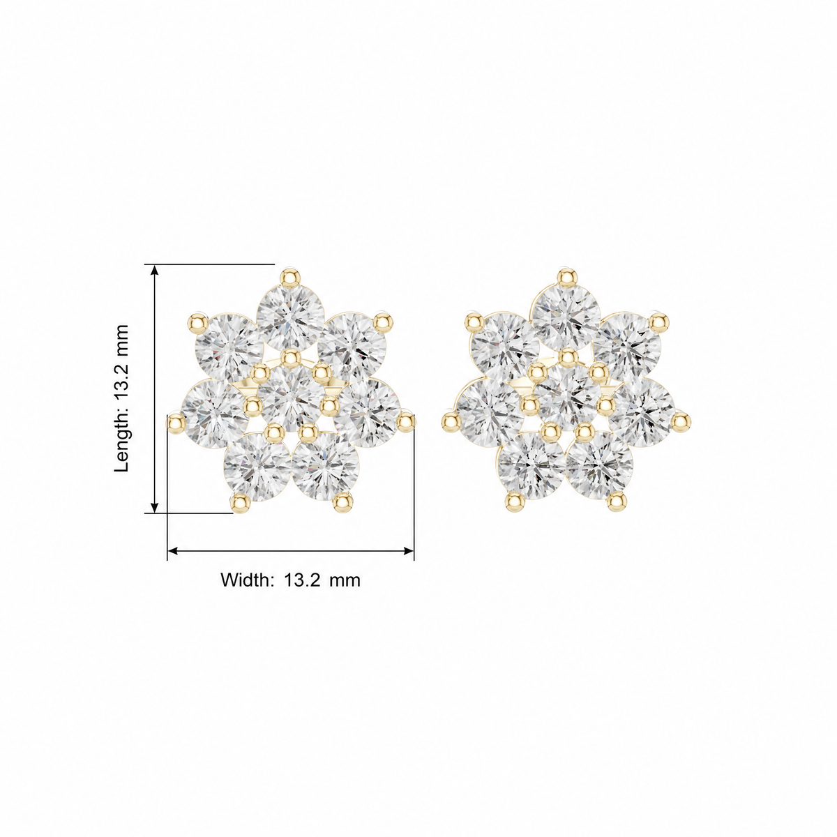 Cluster Round Lab Grown Stud Earrings