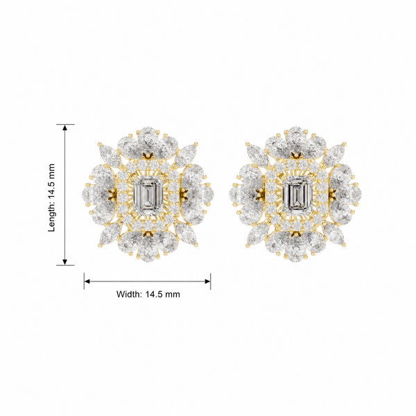 Regal Emerald Cut Lab Grown Diamond Earrings