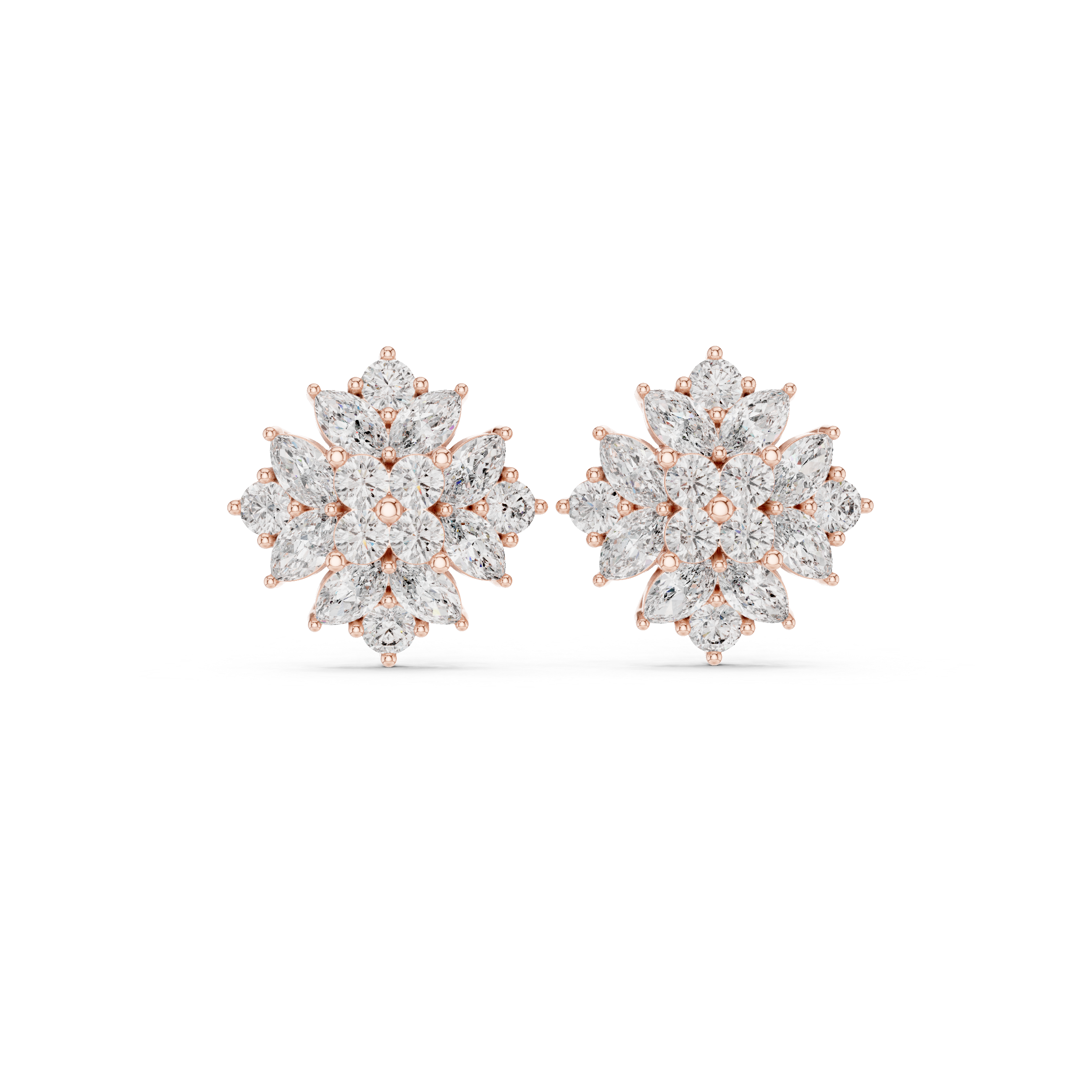 Luxe Marquise Round Diamond Lab Grown Diamond Earrings