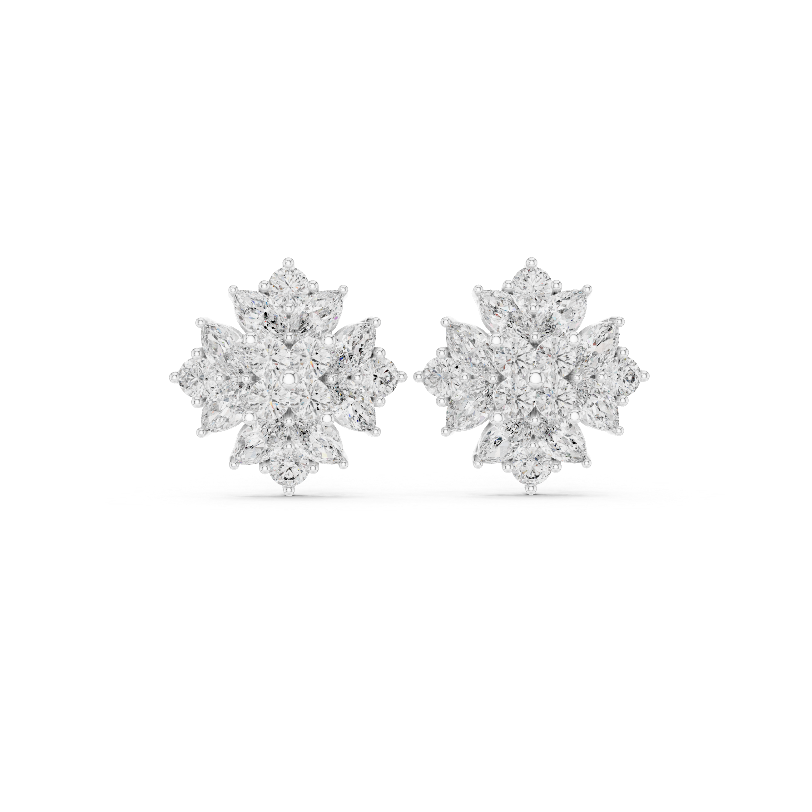 Luxe Marquise Round Diamond Lab Grown Diamond Earrings