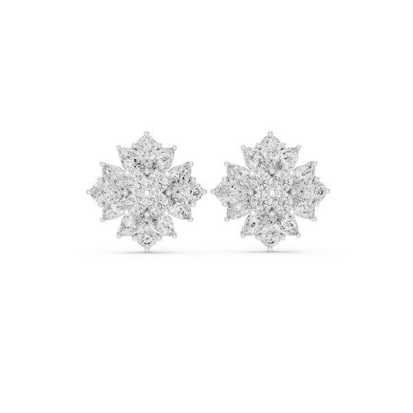 Luxe Marquise Round Diamond Lab Grown Diamond Earrings